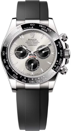 Rolex Cosmograph Daytona 40mm White Gold Grey Steel and Bright Black Oysterflex Bracelet - 126519LN