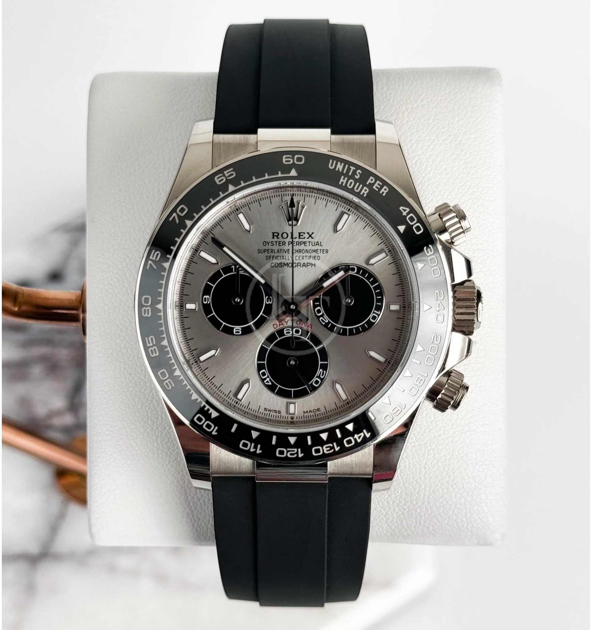 Rolex Cosmograph Daytona 40mm White Gold Grey Steel and Bright Black Oysterflex Bracelet - 126519LN - Image 2