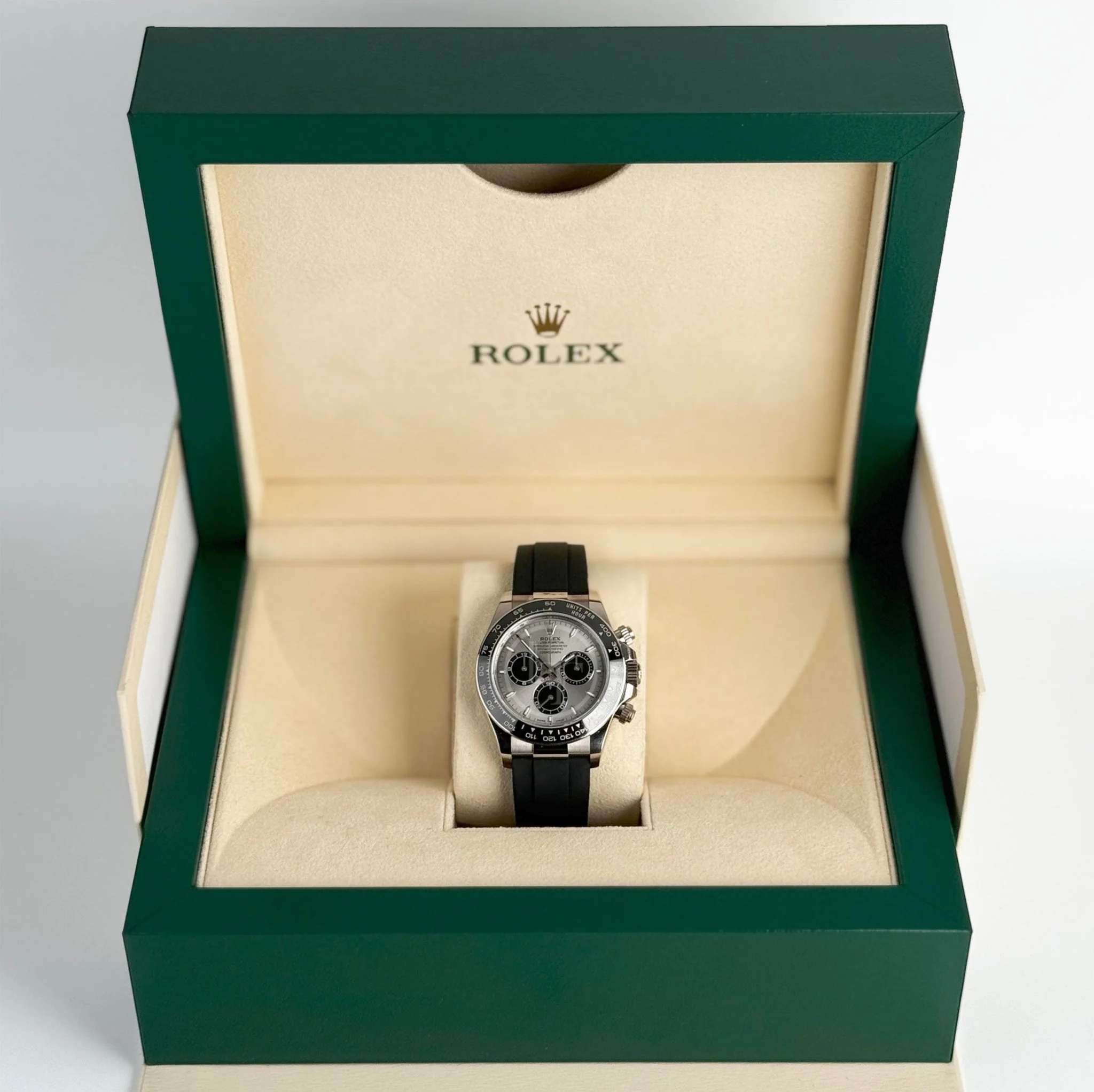 Rolex Cosmograph Daytona 40mm White Gold Grey Steel and Bright Black Oysterflex Bracelet - 126519LN - Image 4