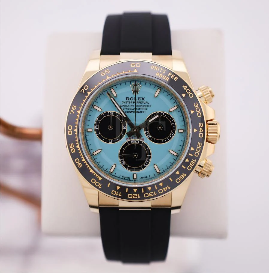 Rolex Cosmograph Daytona 40mm Yellow Gold Turquoise Blue Black Dial Cerachrom Bezel Oysterflex Bracelet - 126518LN - 2025 - Image 2