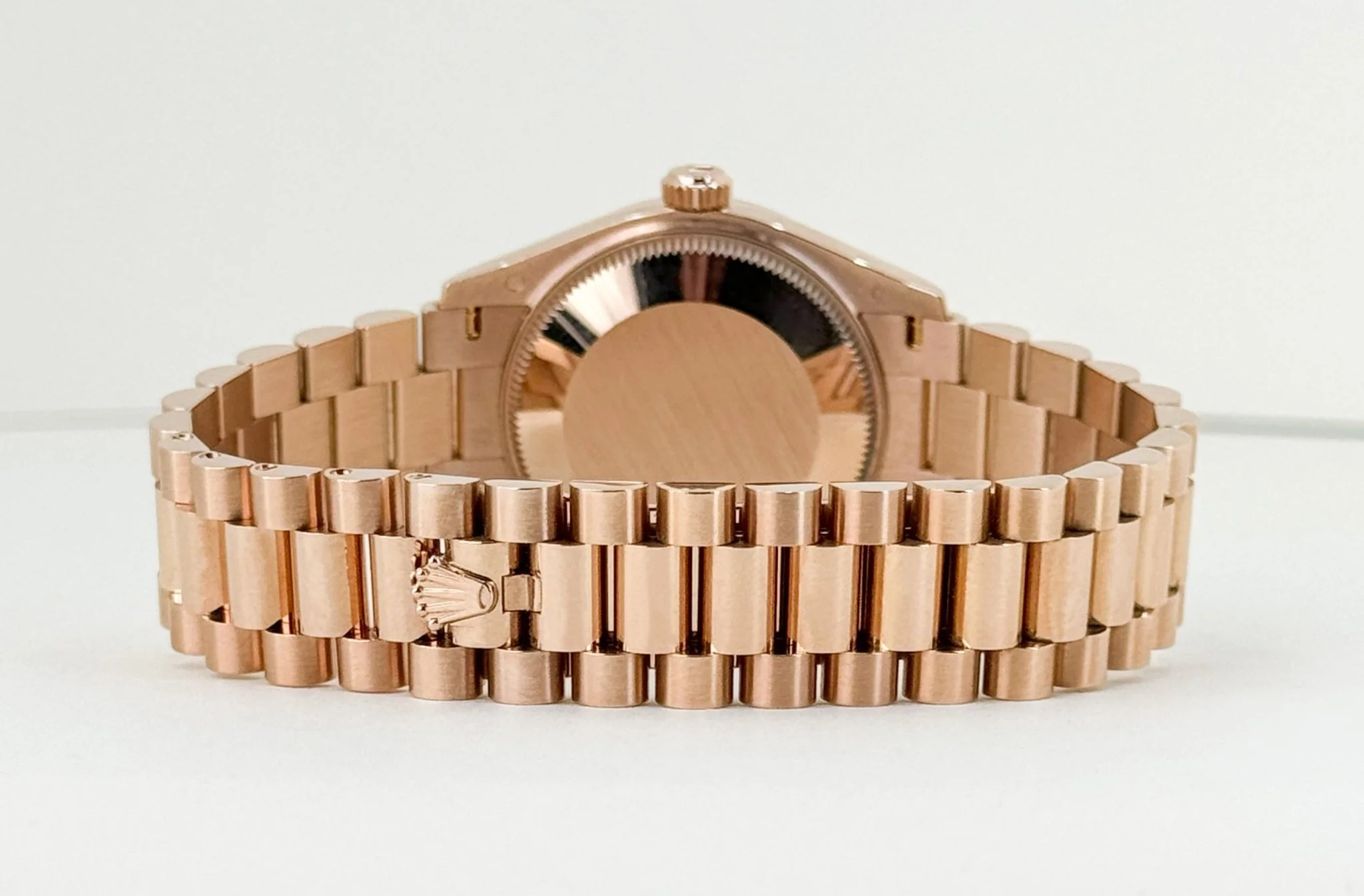 Rolex Datejust 31 Lady Midsize Rose Gold Chocolate Diamond Dial & Fluted Bezel President Bracelet 278275 - Image 10