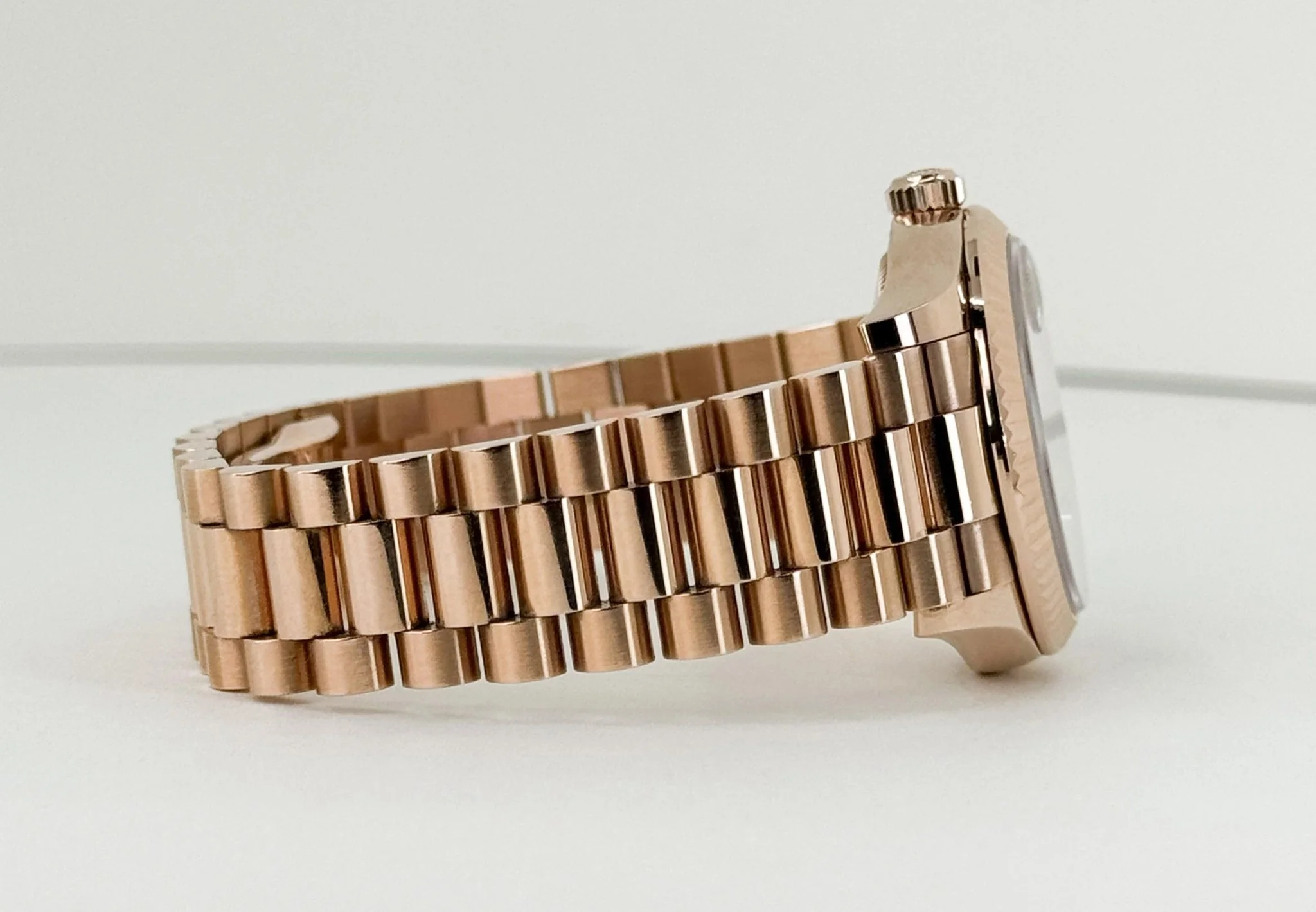 Rolex Datejust 31 Lady Midsize Rose Gold Chocolate Diamond Dial & Fluted Bezel President Bracelet 278275 - Image 6