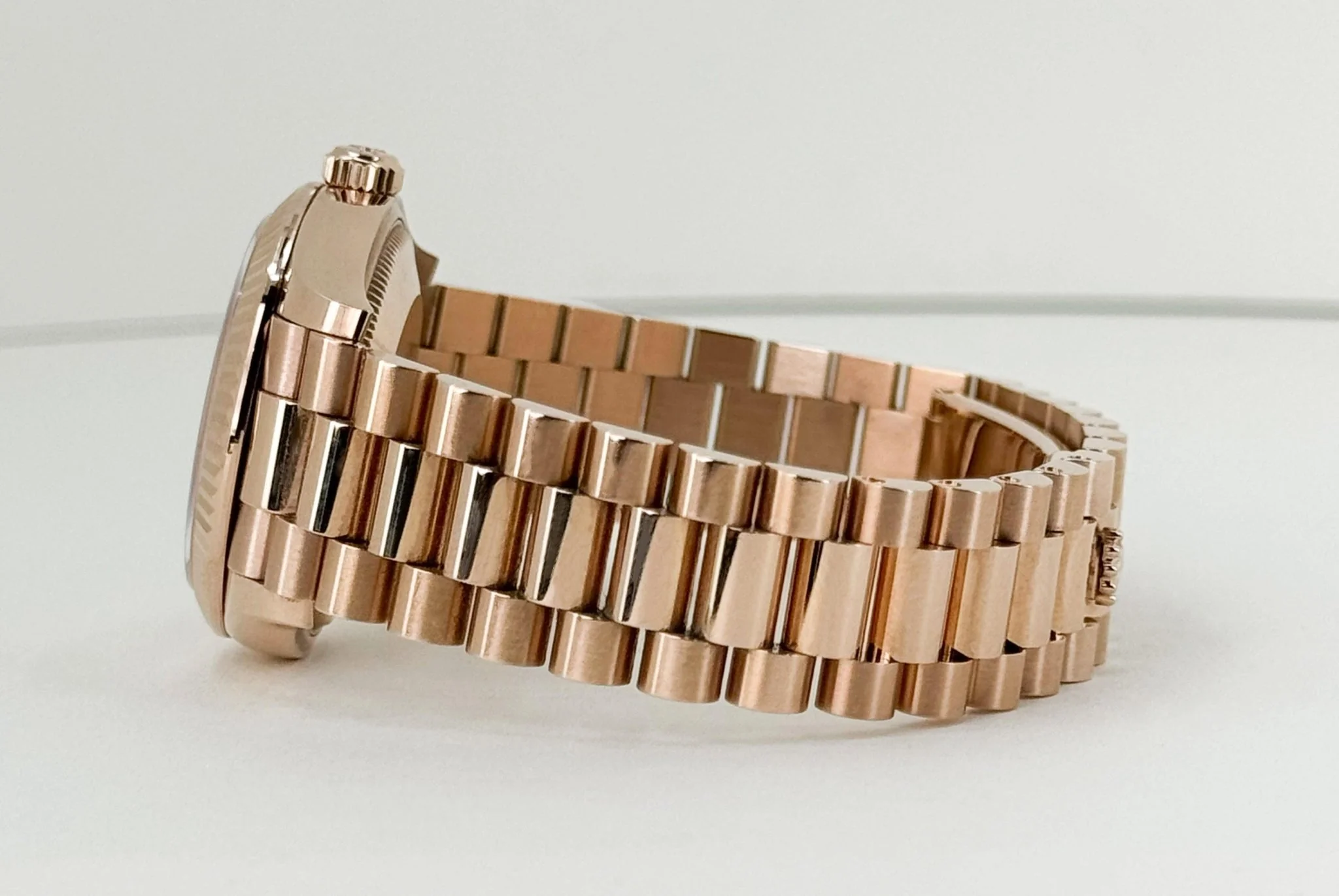 Rolex Datejust 31 Lady Midsize Rose Gold Chocolate Diamond Dial & Fluted Bezel President Bracelet 278275 - Image 7