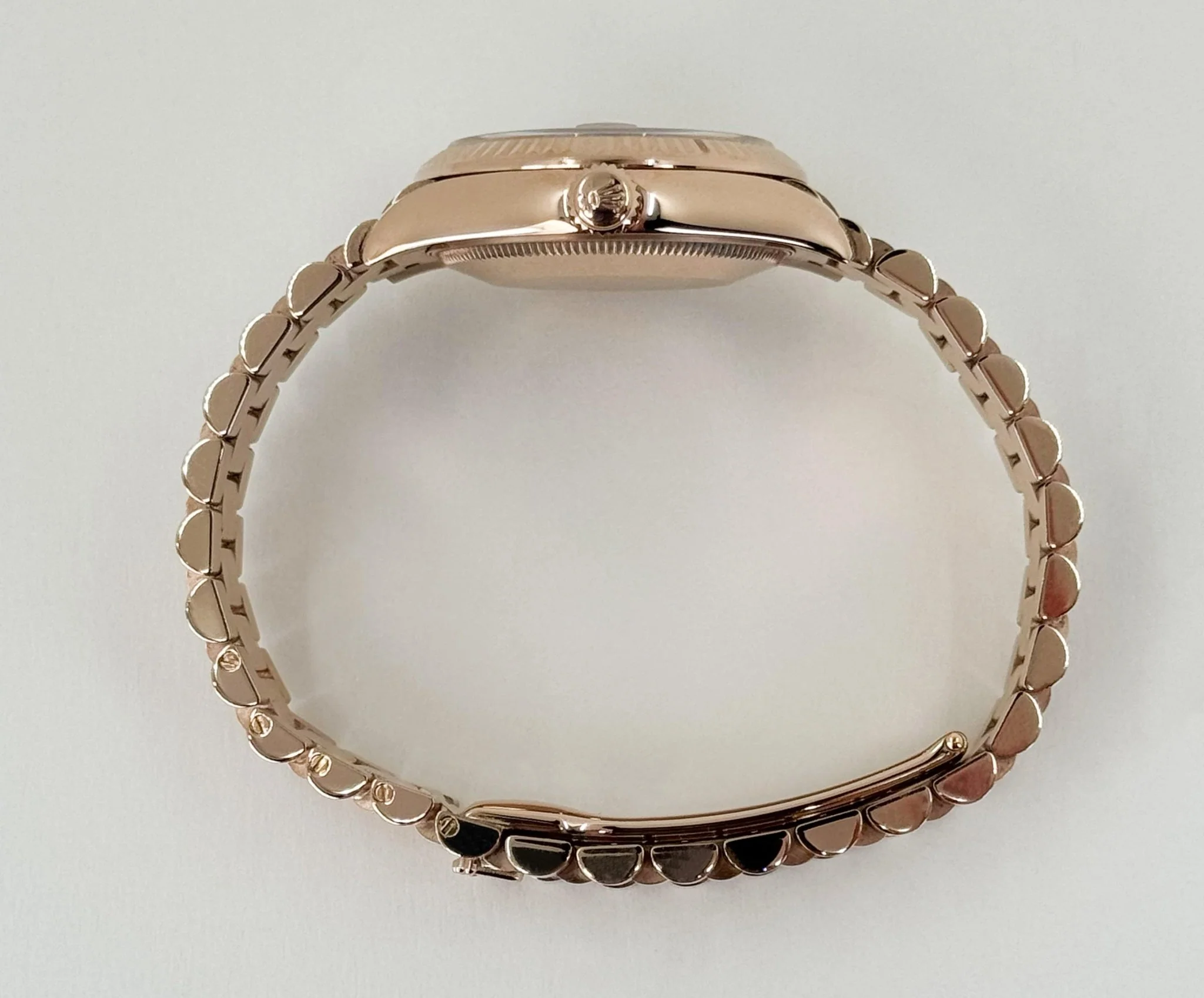 Rolex Datejust 31 Lady Midsize Rose Gold Chocolate Diamond Dial & Fluted Bezel President Bracelet 278275 - Image 8