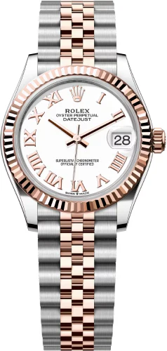 Rolex Datejust 31 Lady Midsize Rose Gold/Steel White Roman Dial & Fluted Bezel Jubilee Bracelet 178271