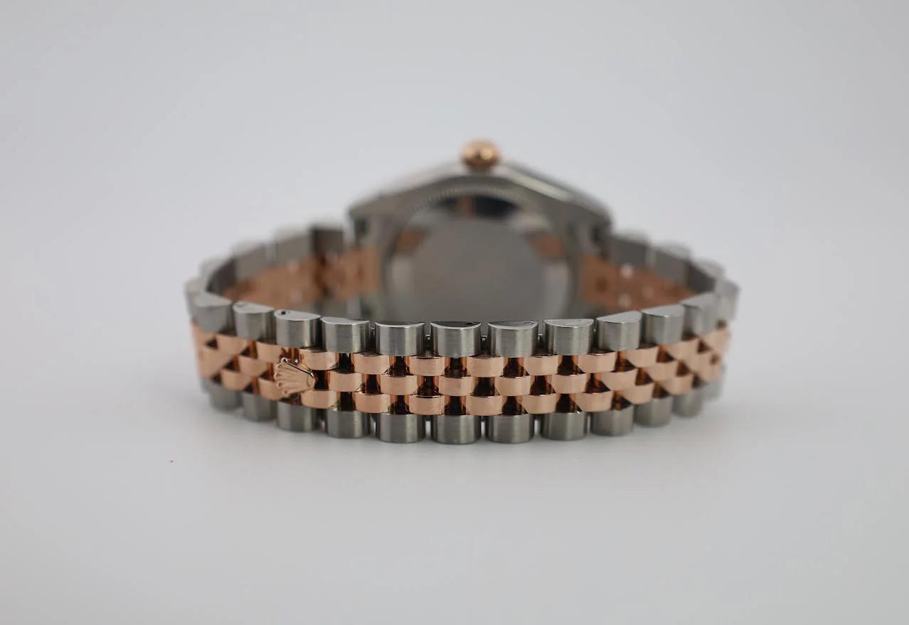 Rolex Datejust 31 Lady Midsize Rose Gold/Steel White Roman Dial & Fluted Bezel Jubilee Bracelet 178271 - Image 10