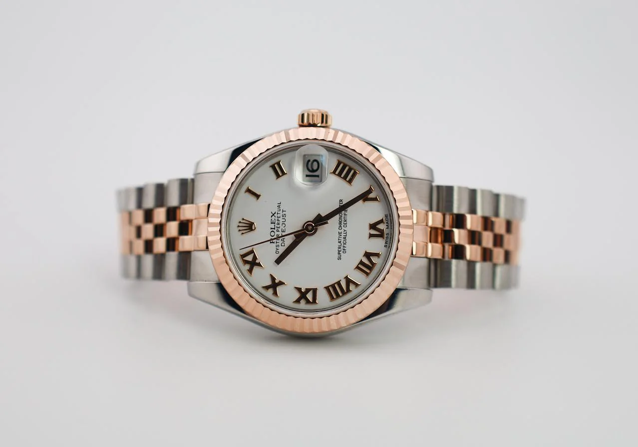 Rolex Datejust 31 Lady Midsize Rose Gold/Steel White Roman Dial & Fluted Bezel Jubilee Bracelet 178271 - Image 5