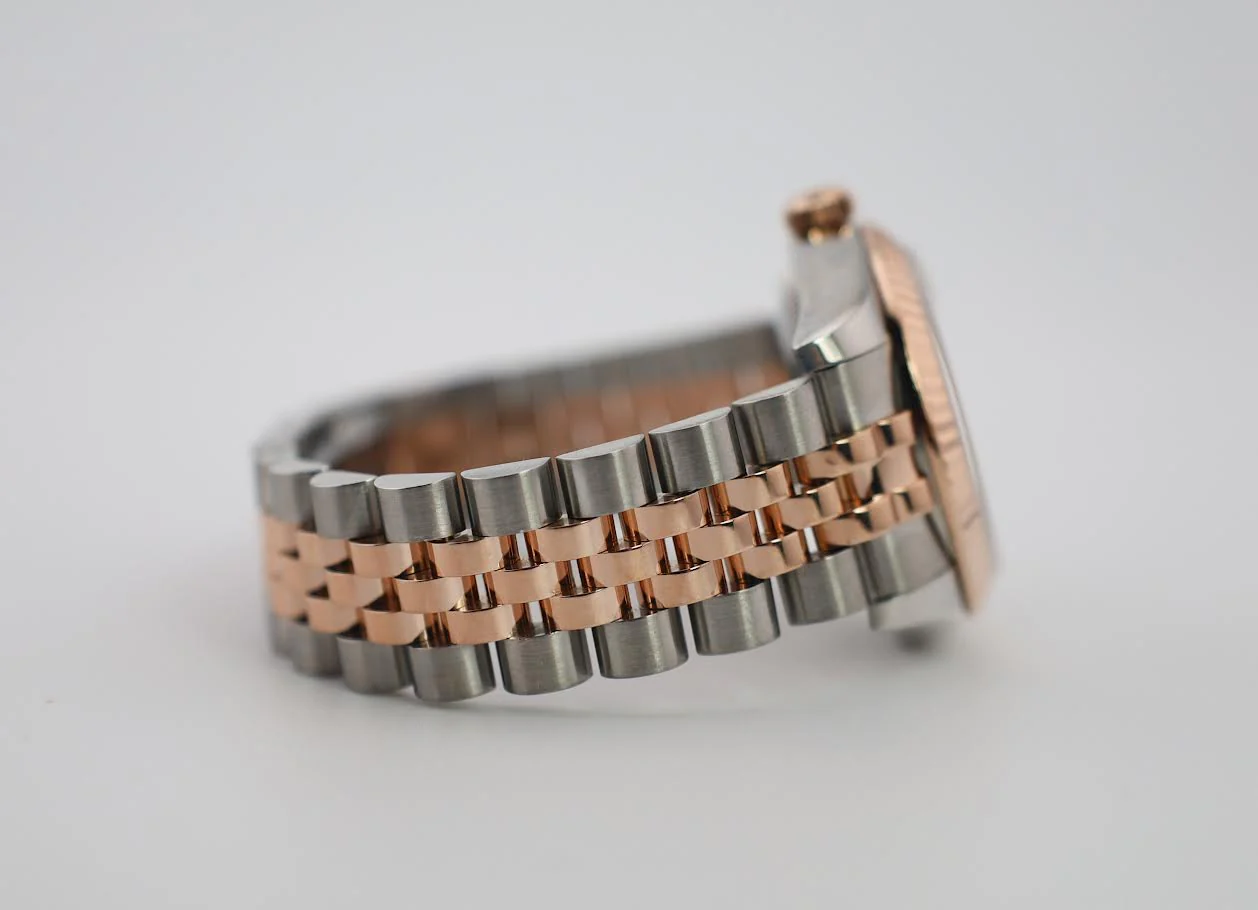 Rolex Datejust 31 Lady Midsize Rose Gold/Steel White Roman Dial & Fluted Bezel Jubilee Bracelet 178271 - Image 6