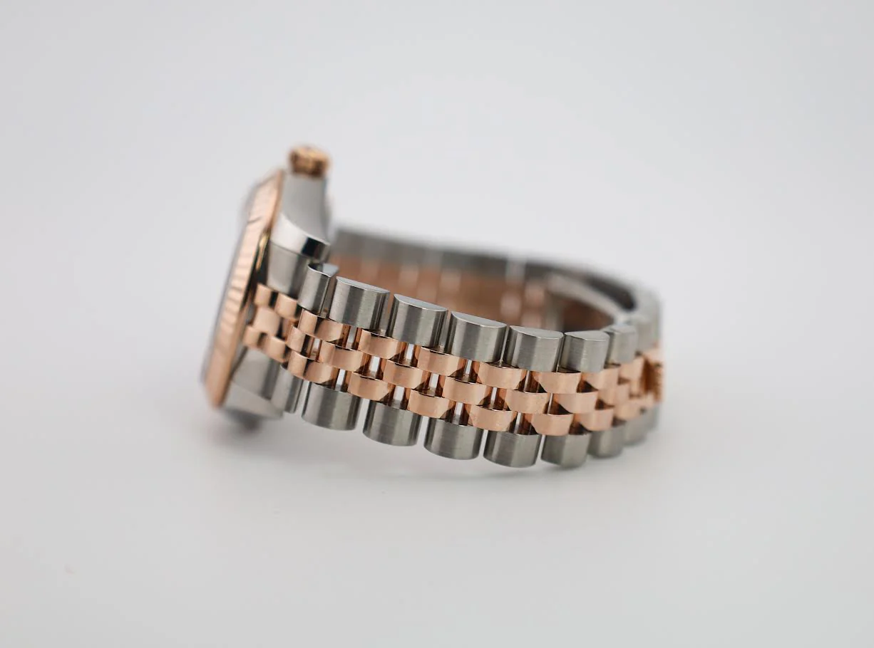 Rolex Datejust 31 Lady Midsize Rose Gold/Steel White Roman Dial & Fluted Bezel Jubilee Bracelet 178271 - Image 7