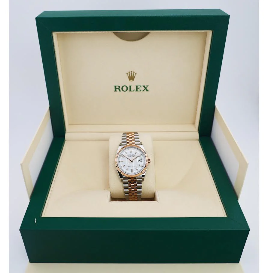 Rolex Datejust 36 Rose Gold/Steel White Index Dial & Fluted Bezel Jubilee Bracelet 126231 - Image 4