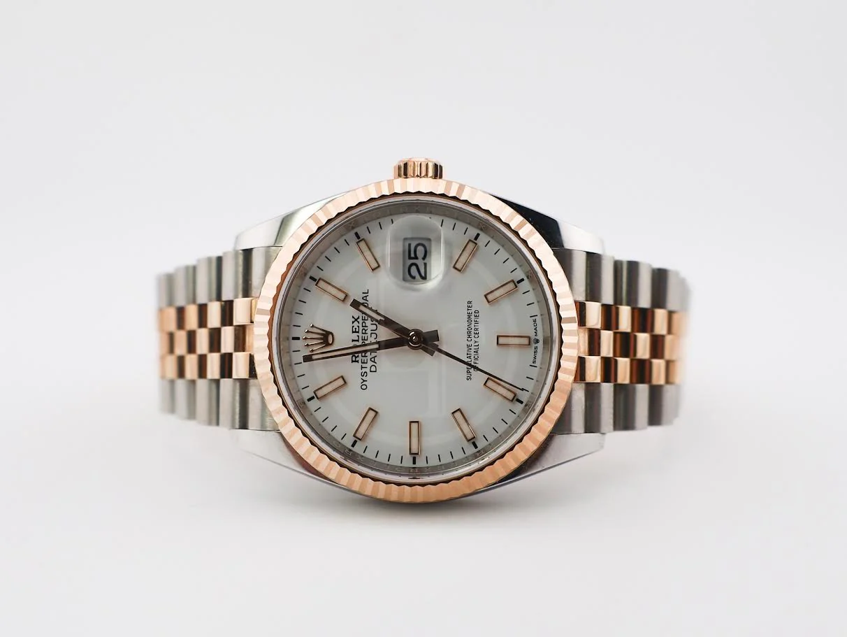 Rolex Datejust 36 Rose Gold/Steel White Index Dial & Fluted Bezel Jubilee Bracelet 126231 - Image 5