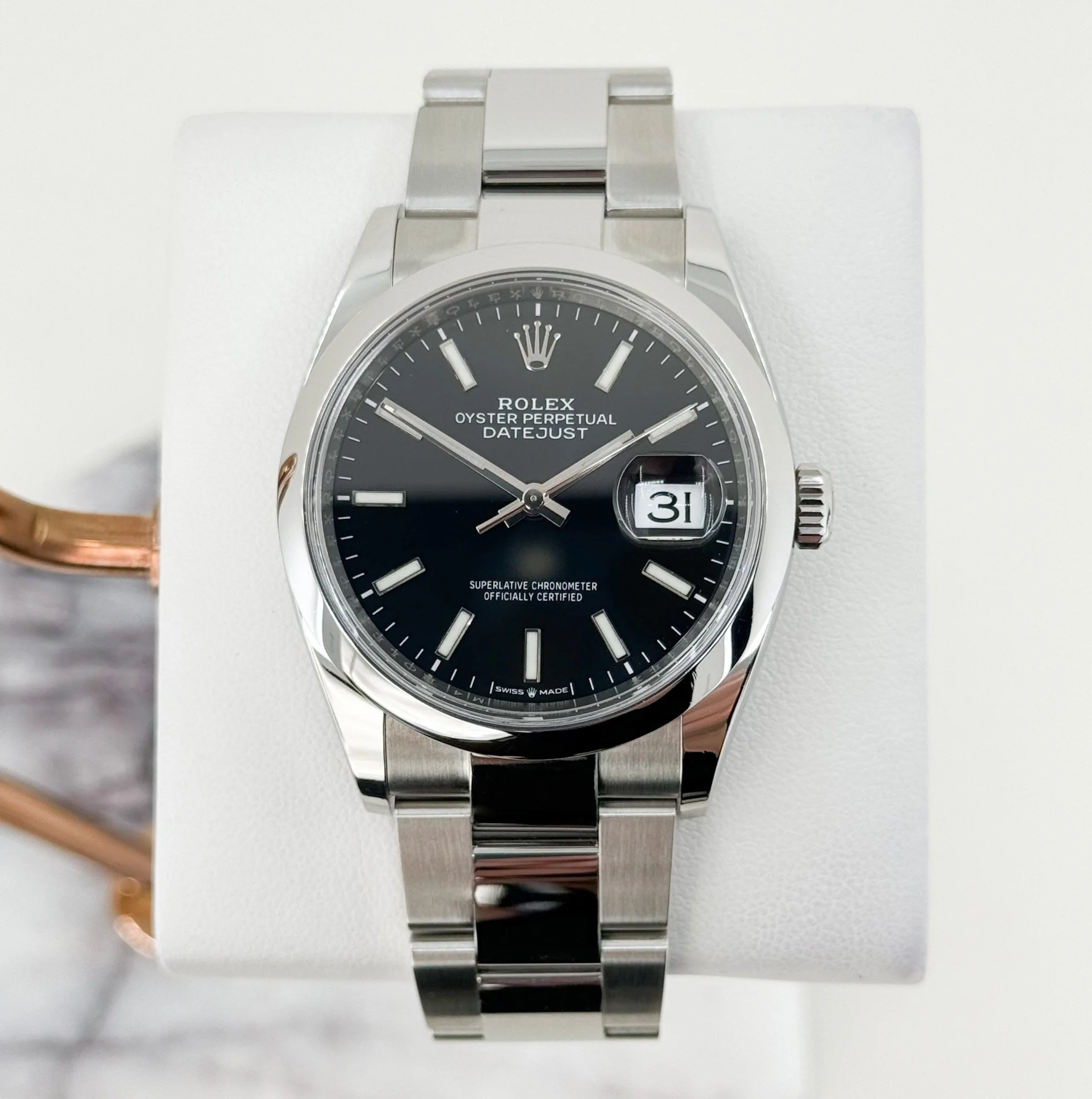 Rolex Datejust 36 Stainless Steel Black Index Dial & Smooth Domed Bezel Oyster Bracelet 126200 - Image 2