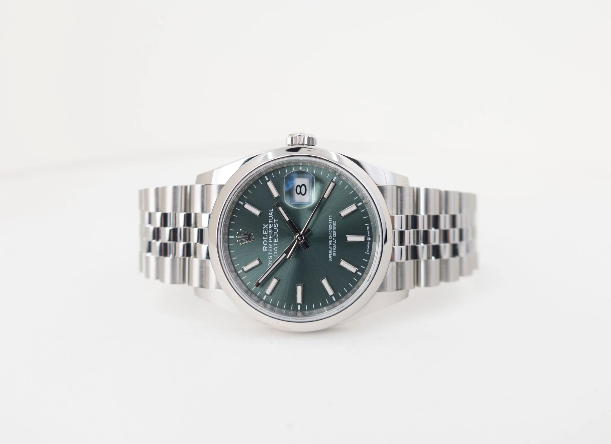 Rolex Datejust 36 Stainless Steel Mint Green Index Dial & Smooth Domed Bezel Jubilee Bracelet 126200 - Image 4