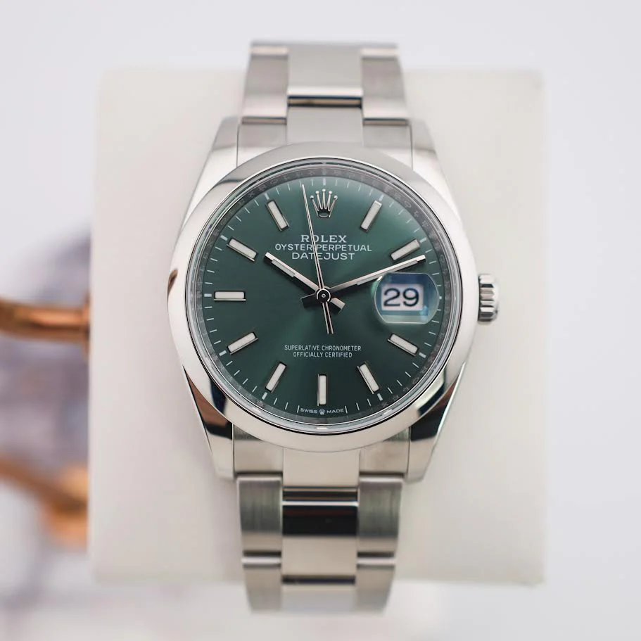 Rolex Datejust 36 Stainless Steel Mint Green Index Dial & Smooth Domed Bezel Oyster Bracelet 126200 - Image 2