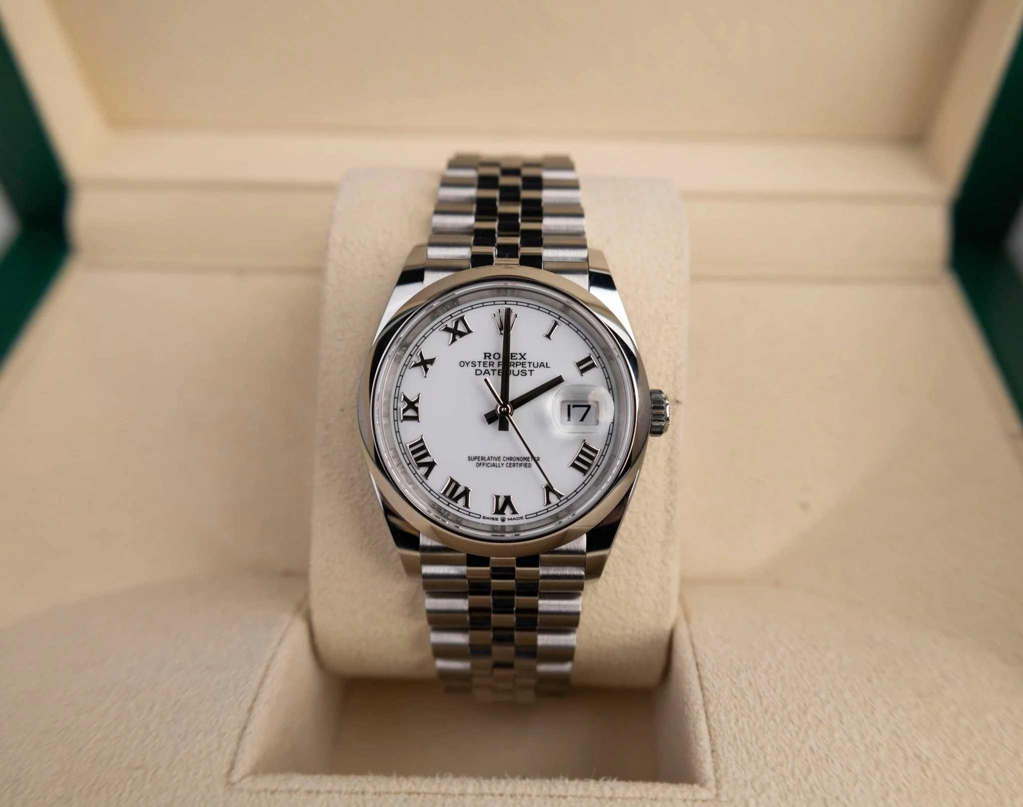 Rolex Datejust 36 Stainless Steel White Roman Dial & Smooth Domed Bezel Jubilee Bracelet 126200 - Image 2