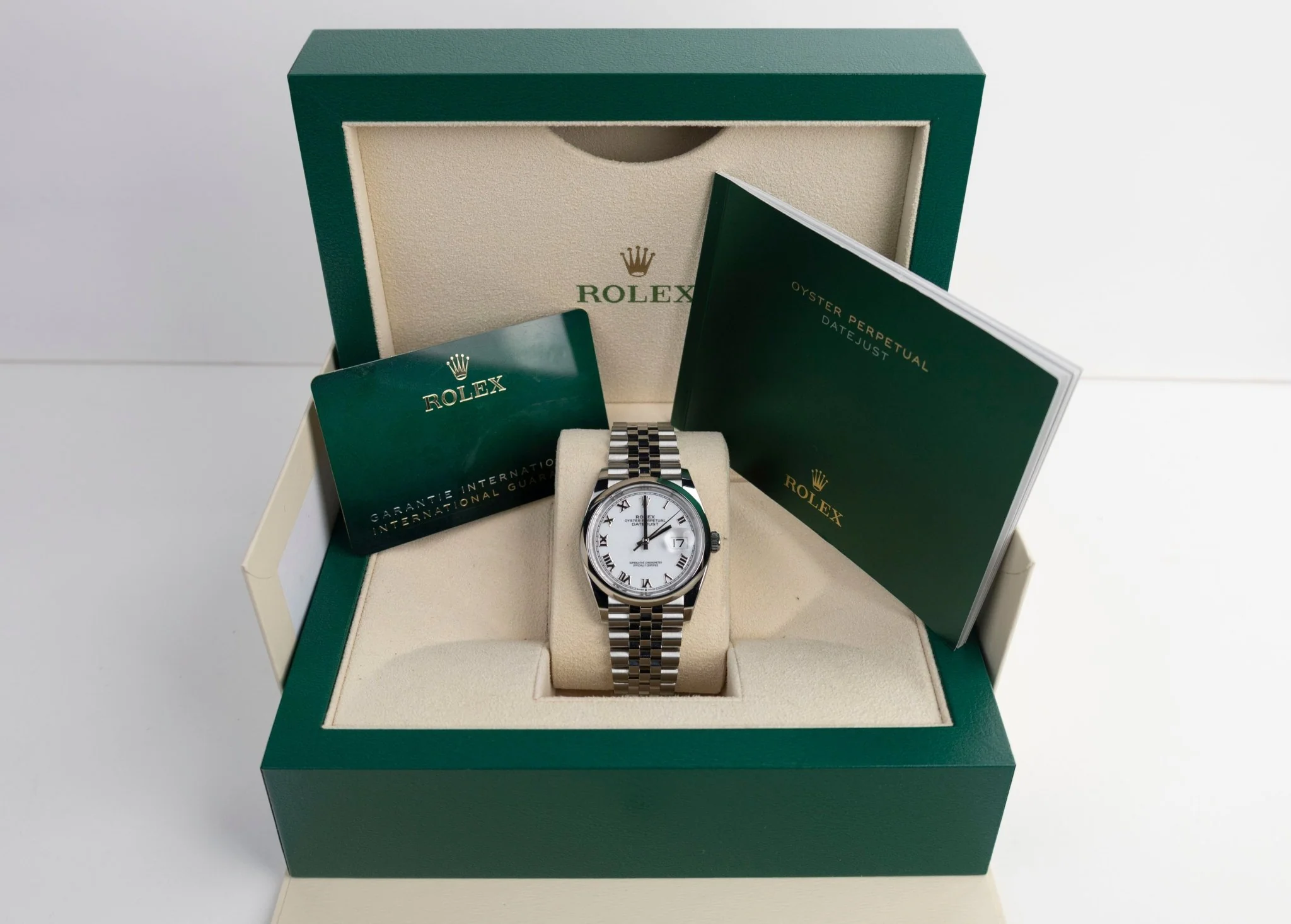 Rolex Datejust 36 Stainless Steel White Roman Dial & Smooth Domed Bezel Jubilee Bracelet 126200 - Image 3
