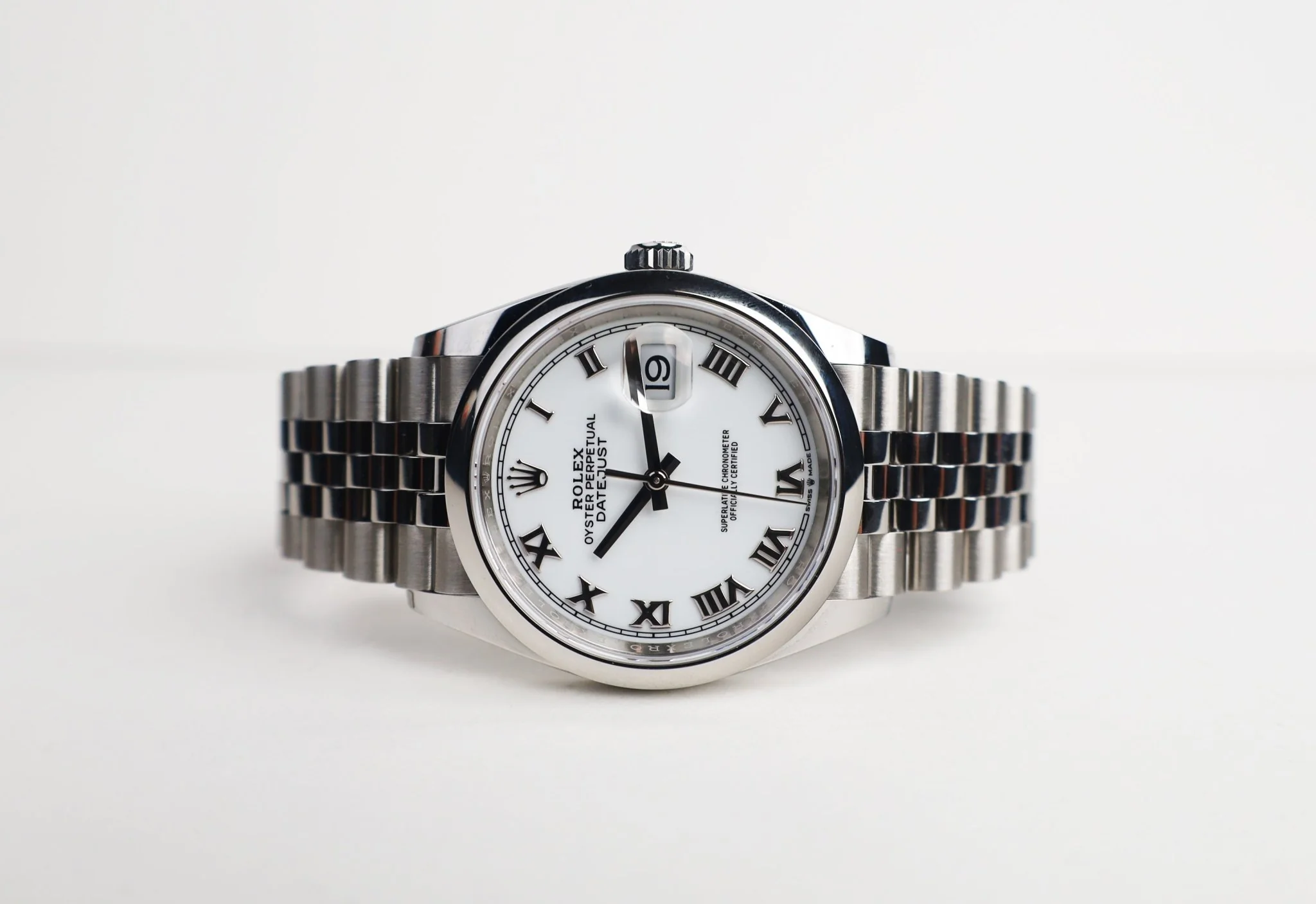 Rolex Datejust 36 Stainless Steel White Roman Dial & Smooth Domed Bezel Jubilee Bracelet 126200 - Image 4