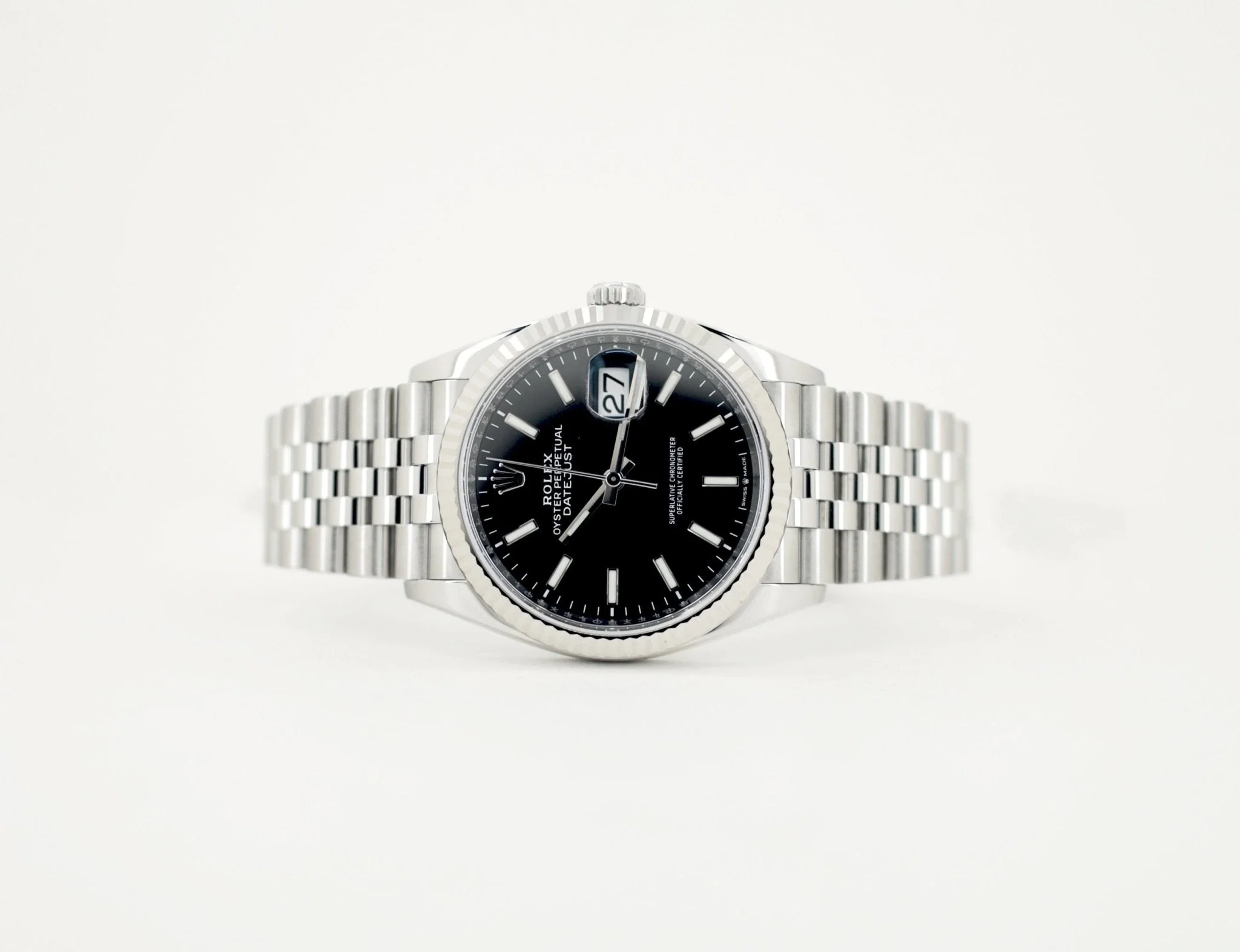 Rolex Datejust 36 White Gold Black Index Dial & Fluted Bezel Jubilee Bracelet 126234 - Image 5