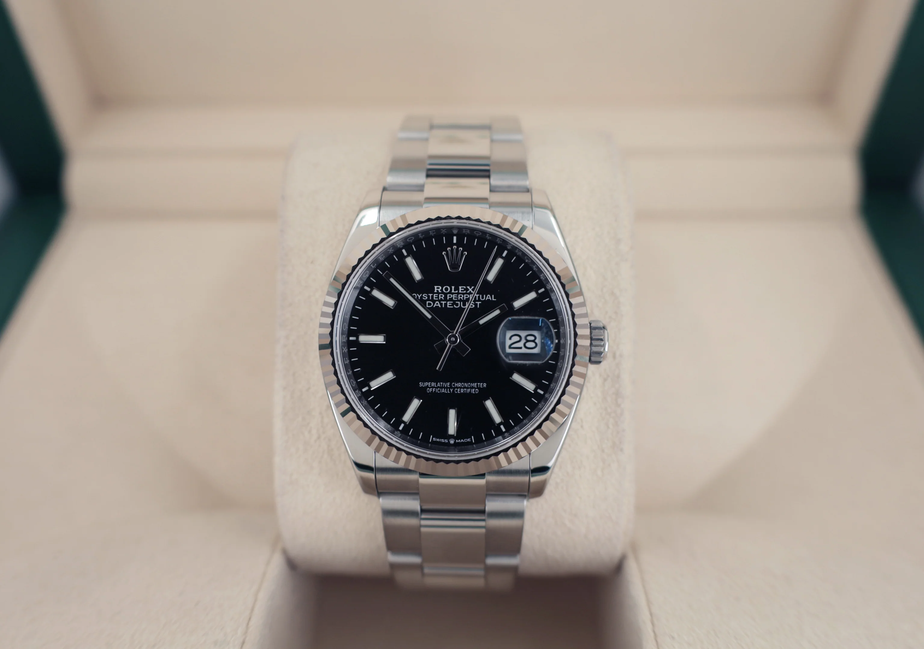 Rolex Datejust 36 White Gold/Steel Black Index Dial & Fluted Bezel Oyster Bracelet 126234 - Image 2