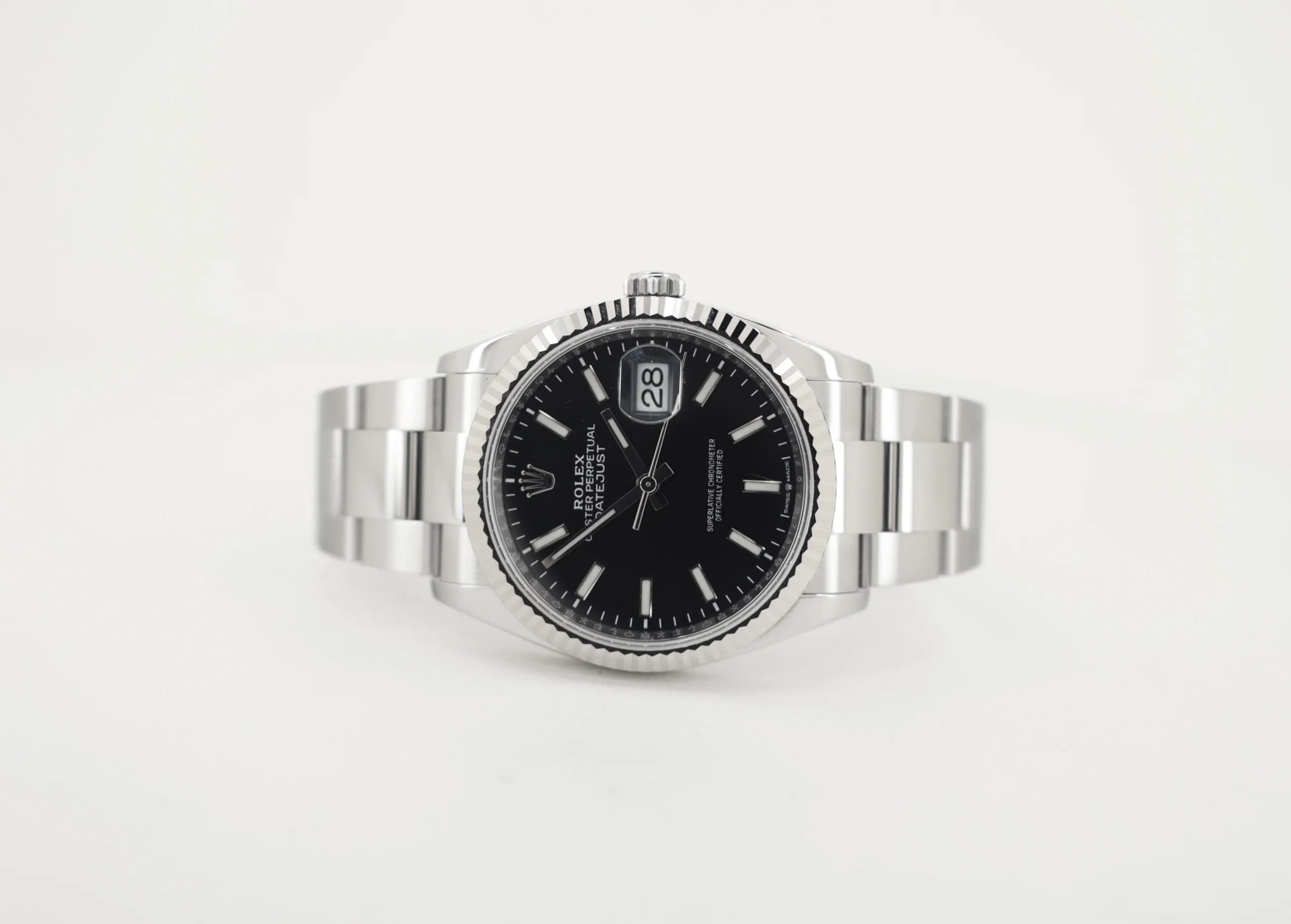 Rolex Datejust 36 White Gold/Steel Black Index Dial & Fluted Bezel Oyster Bracelet 126234 - Image 4