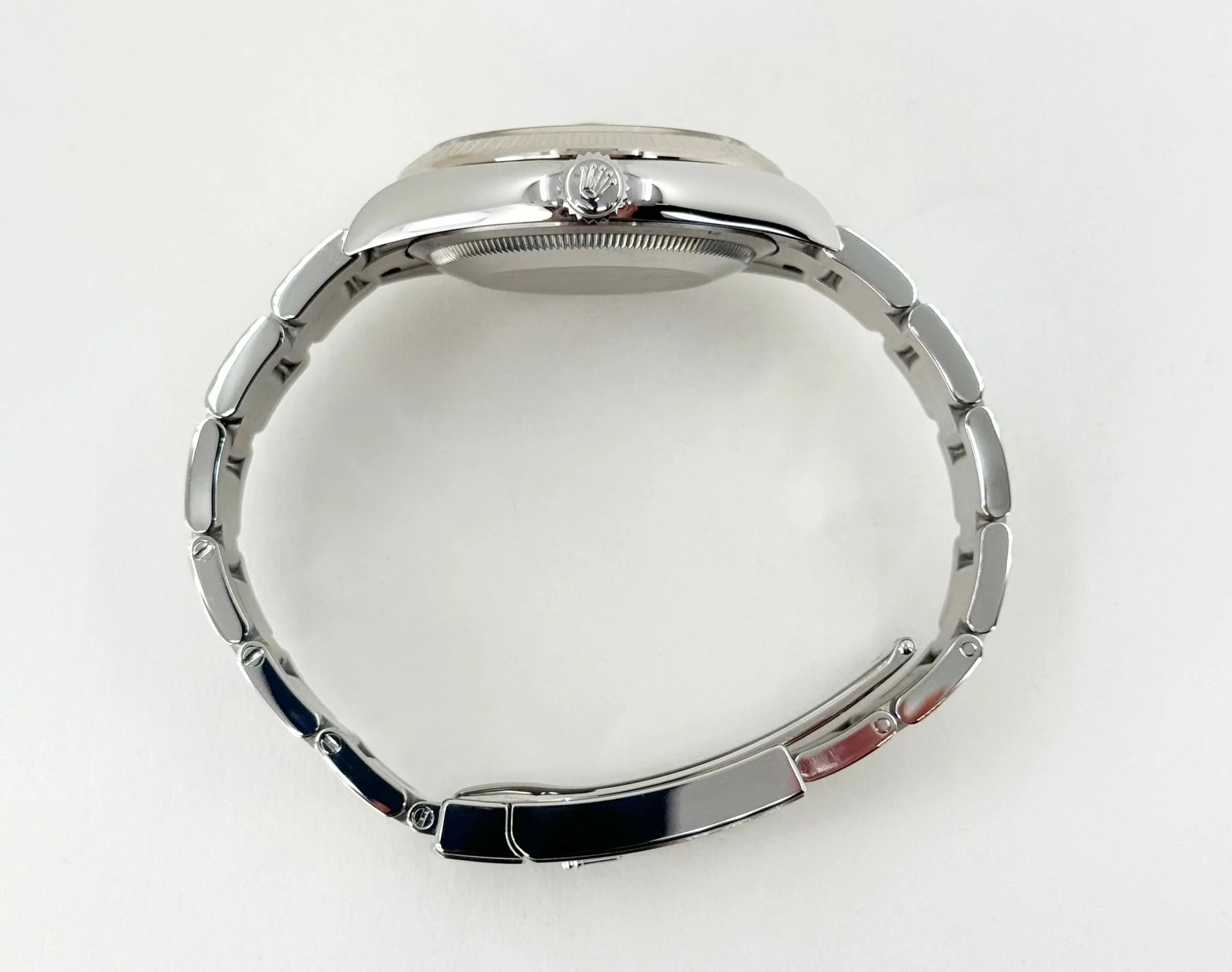 Rolex Datejust 36 White Gold/Steel Blue Motif Index Dial & Fluted Bezel Oyster Bracelet 126234 - Image 8
