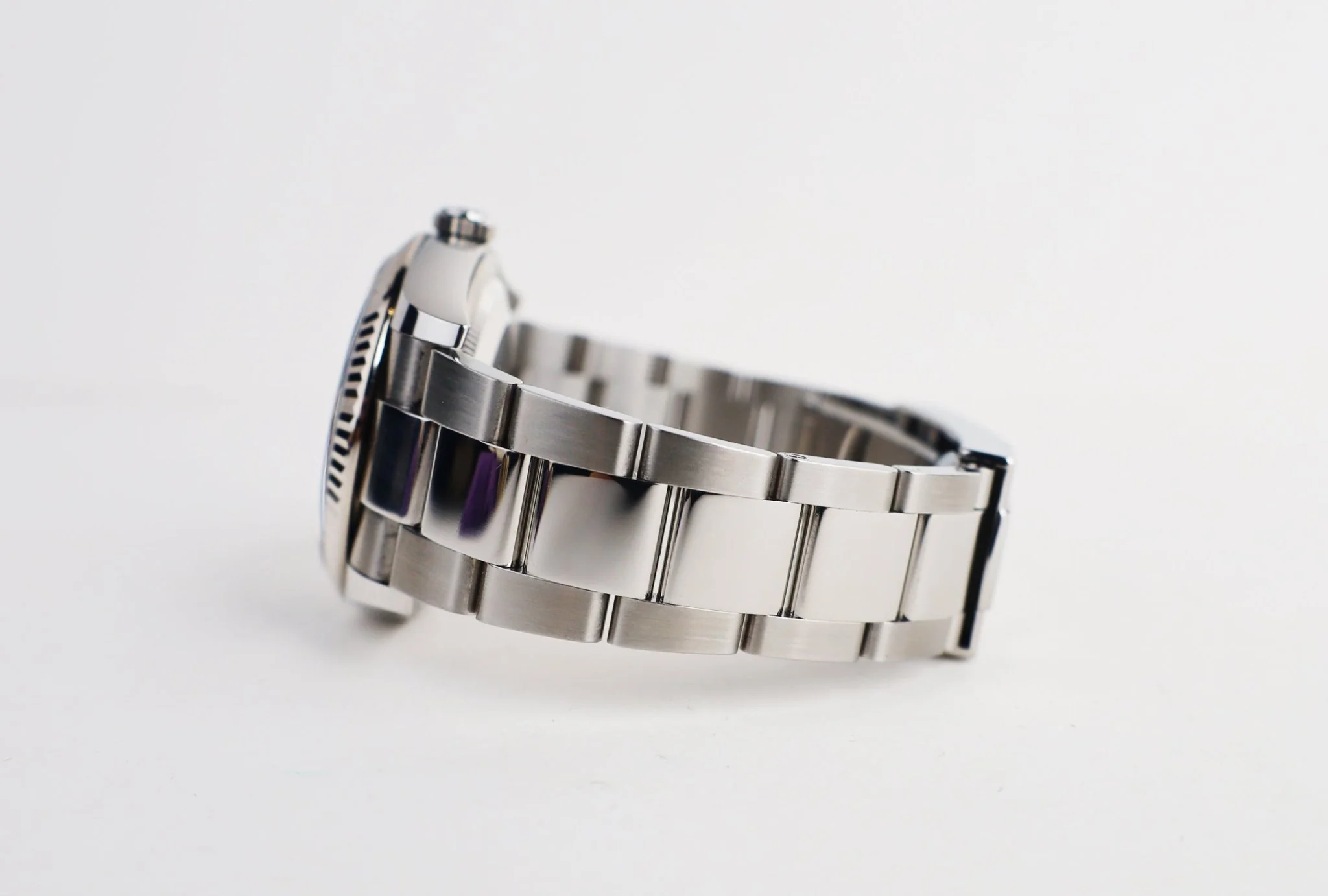 Rolex Datejust 36 White Gold/Steel Green Palm Motif Index Dial & Fluted Bezel Oyster Bracelet 126234 - Image 7