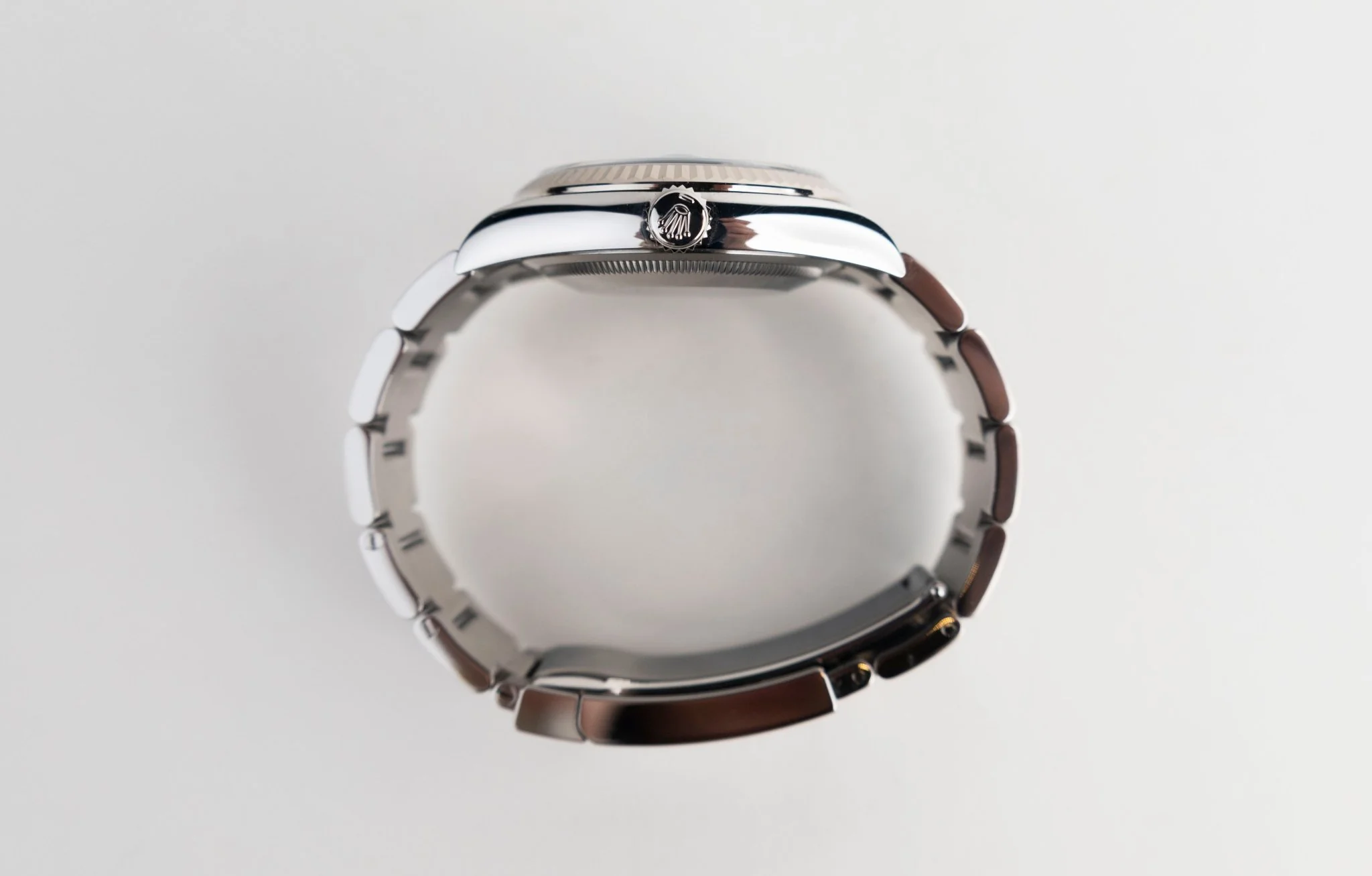 Rolex Datejust 36 White Gold/Steel Green Palm Motif Index Dial & Fluted Bezel Oyster Bracelet 126234 - Image 8