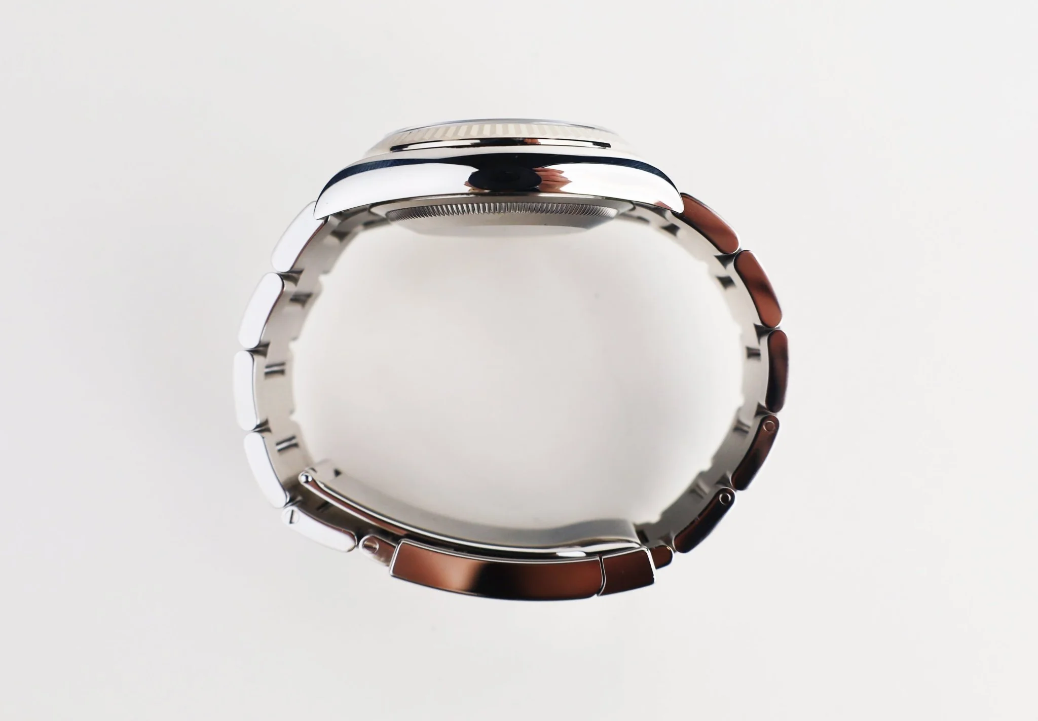 Rolex Datejust 36 White Gold/Steel Green Palm Motif Index Dial & Fluted Bezel Oyster Bracelet 126234 - Image 9