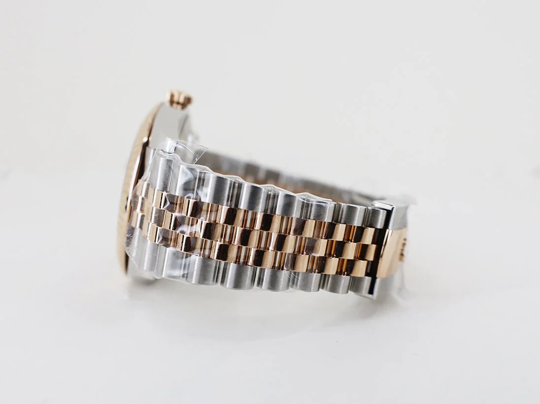 Rolex Datejust 41 Rose Gold/Steel Chocolate Diamond Dial Fluted Bezel Jubilee Bracelet 126331 - - Image 6