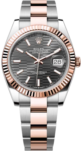 Rolex Datejust 41 Rose Gold/Steel Slate Motif Dial Fluted Bezel Oyster Bracelet 126331