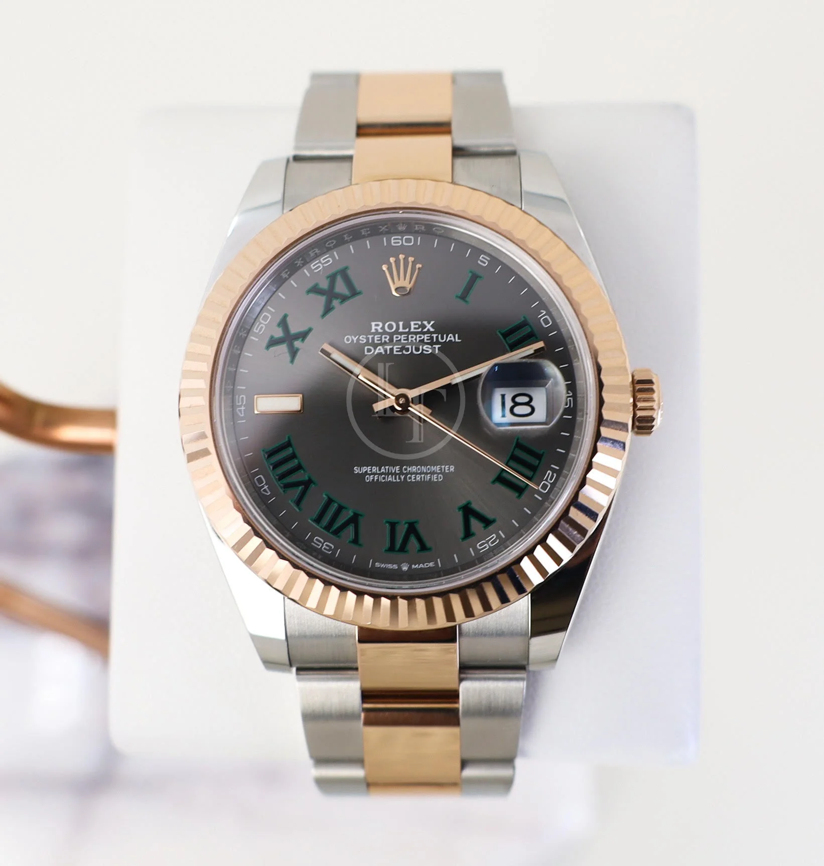 Rolex Datejust 41 Rose Gold/Steel Slate Roman Dial Fluted Bezel Oyster Bracelet 126331 - - Image 2