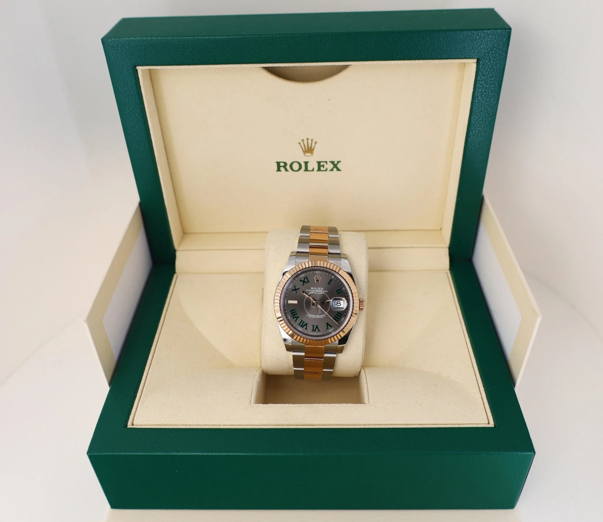 Rolex Datejust 41 Rose Gold/Steel Slate Roman Dial Fluted Bezel Oyster Bracelet 126331 - - Image 4