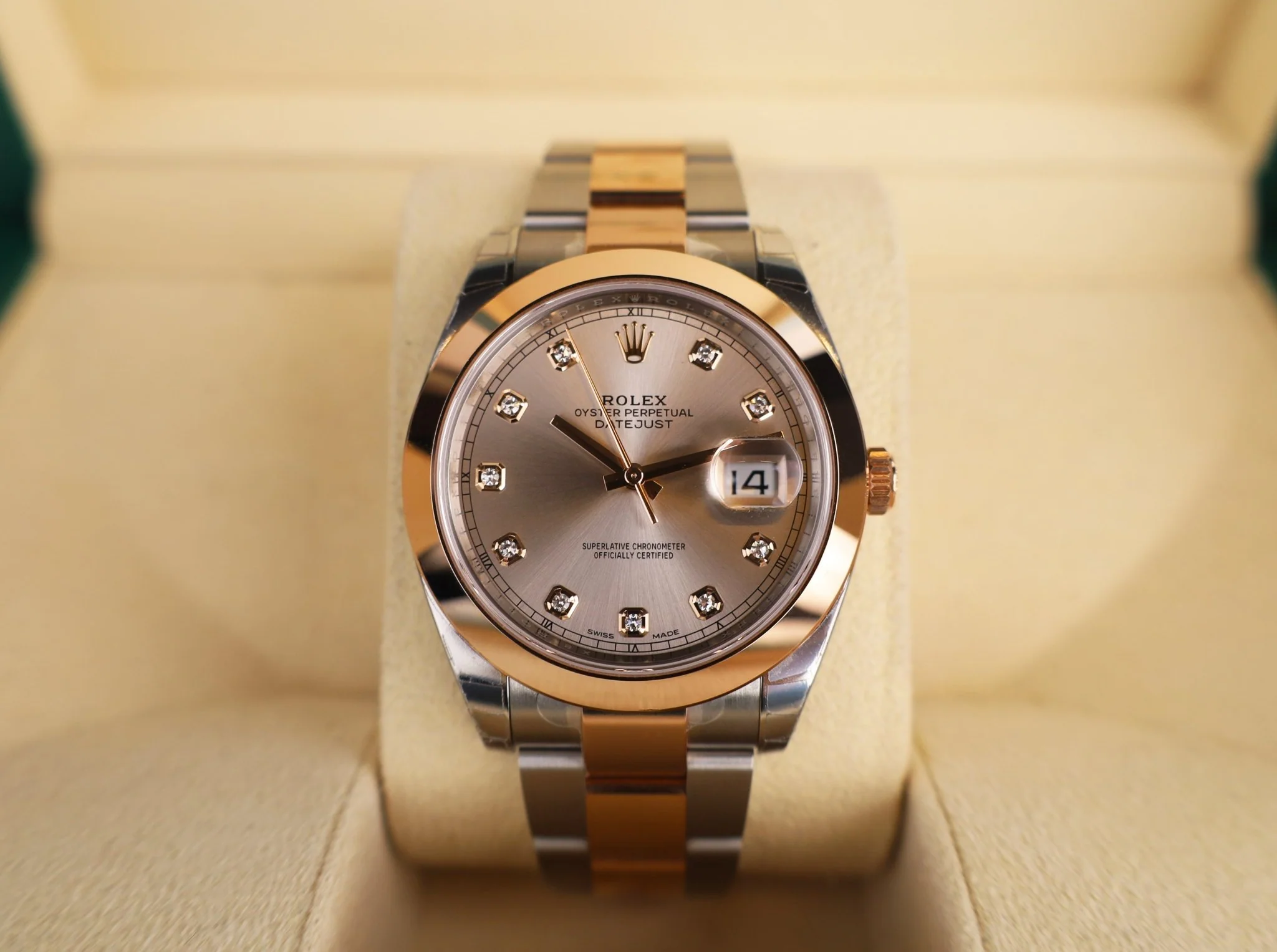 Rolex Datejust 41 Rose Gold/Steel Sundust Diamond Dial Smooth Bezel Oyster Bracelet 126301 - - Image 2