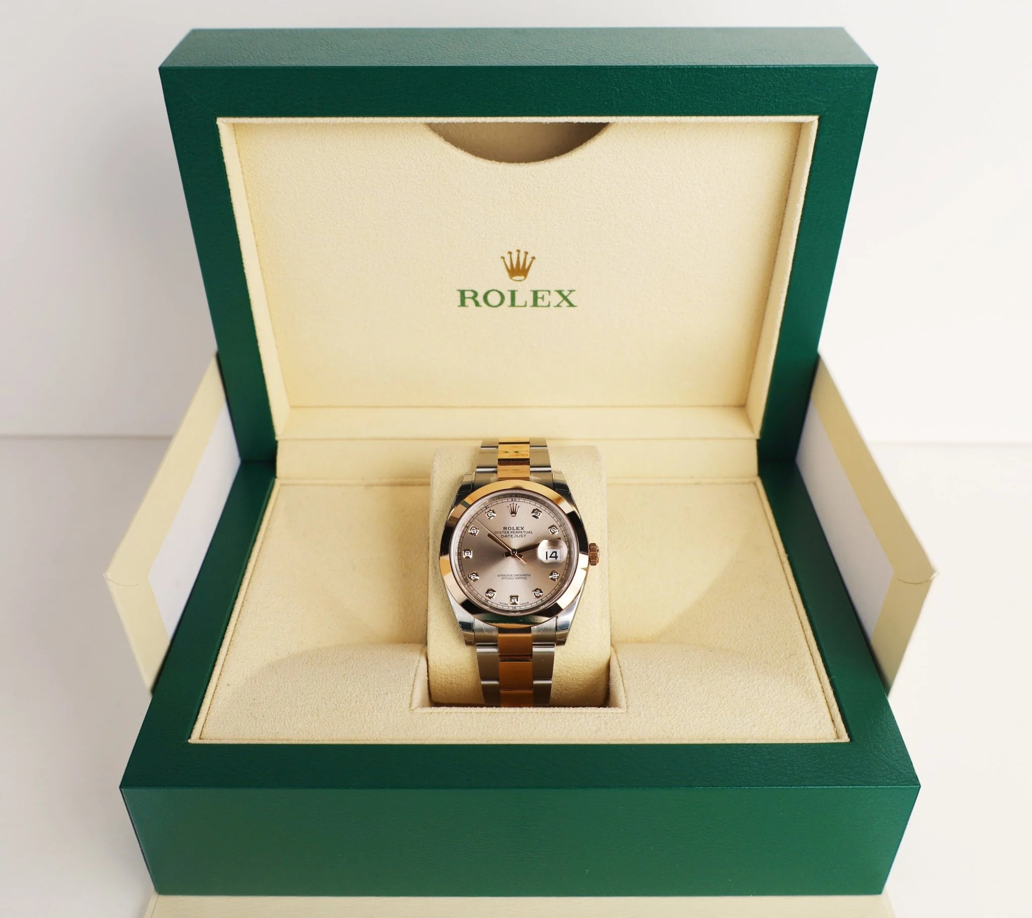 Rolex Datejust 41 Rose Gold/Steel Sundust Diamond Dial Smooth Bezel Oyster Bracelet 126301 - - Image 3