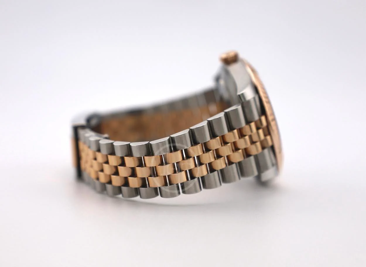 Rolex Datejust 41 Rose Gold/Steel White Mother of Pearl Diamond Dial Fluted Bezel Jubilee Bracelet 126331 - - Image 6