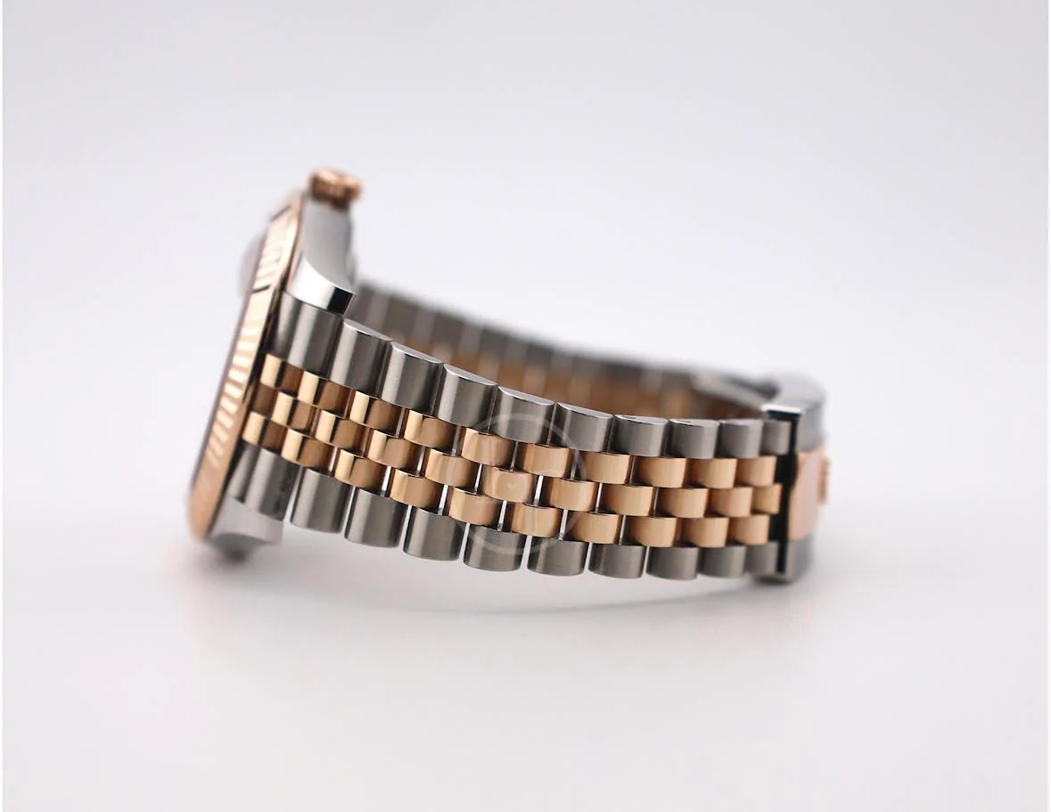 Rolex Datejust 41 Rose Gold/Steel White Mother of Pearl Diamond Dial Fluted Bezel Jubilee Bracelet 126331 - - Image 7