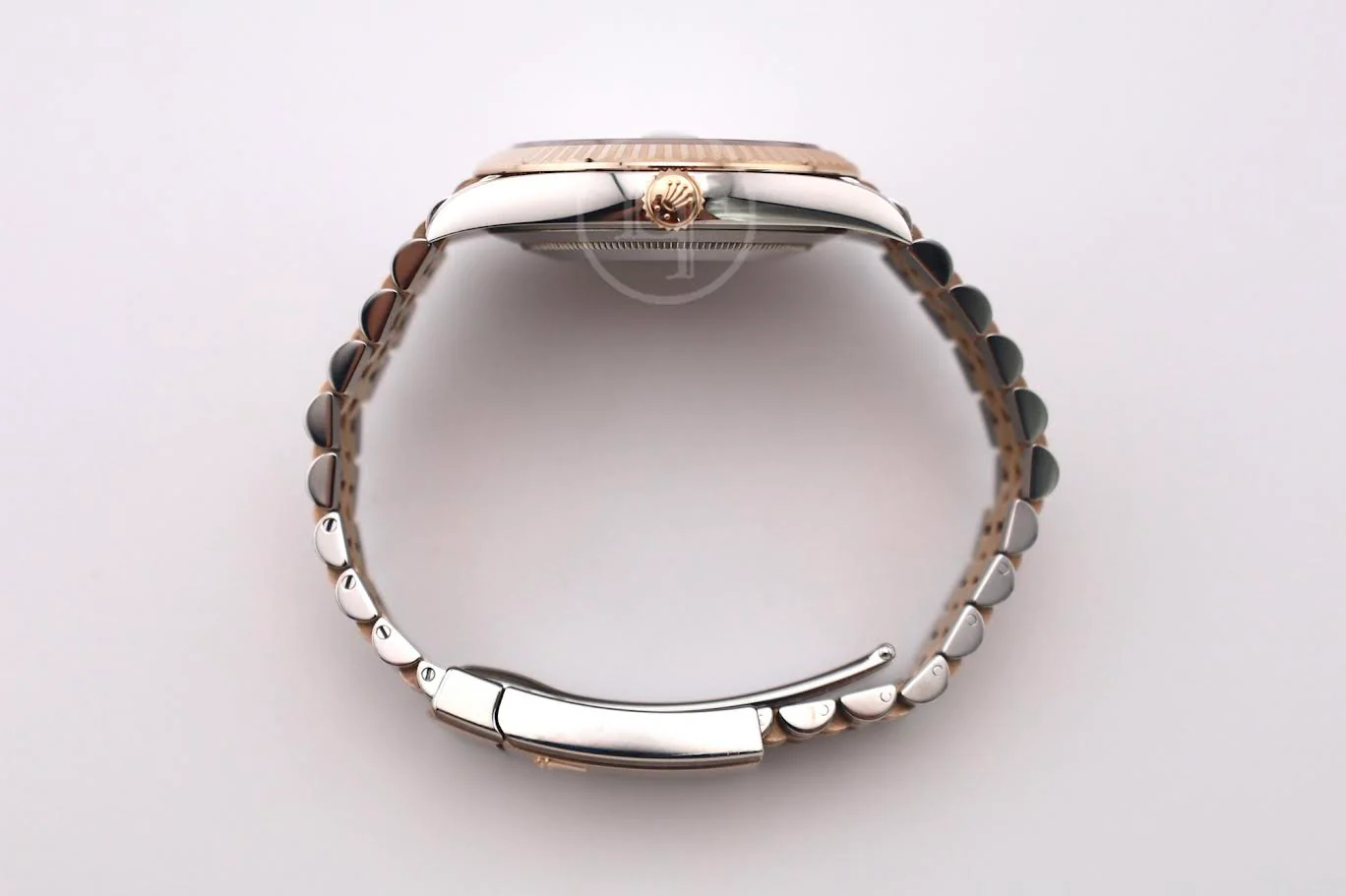 Rolex Datejust 41 Rose Gold/Steel White Mother of Pearl Diamond Dial Fluted Bezel Jubilee Bracelet 126331 - - Image 8