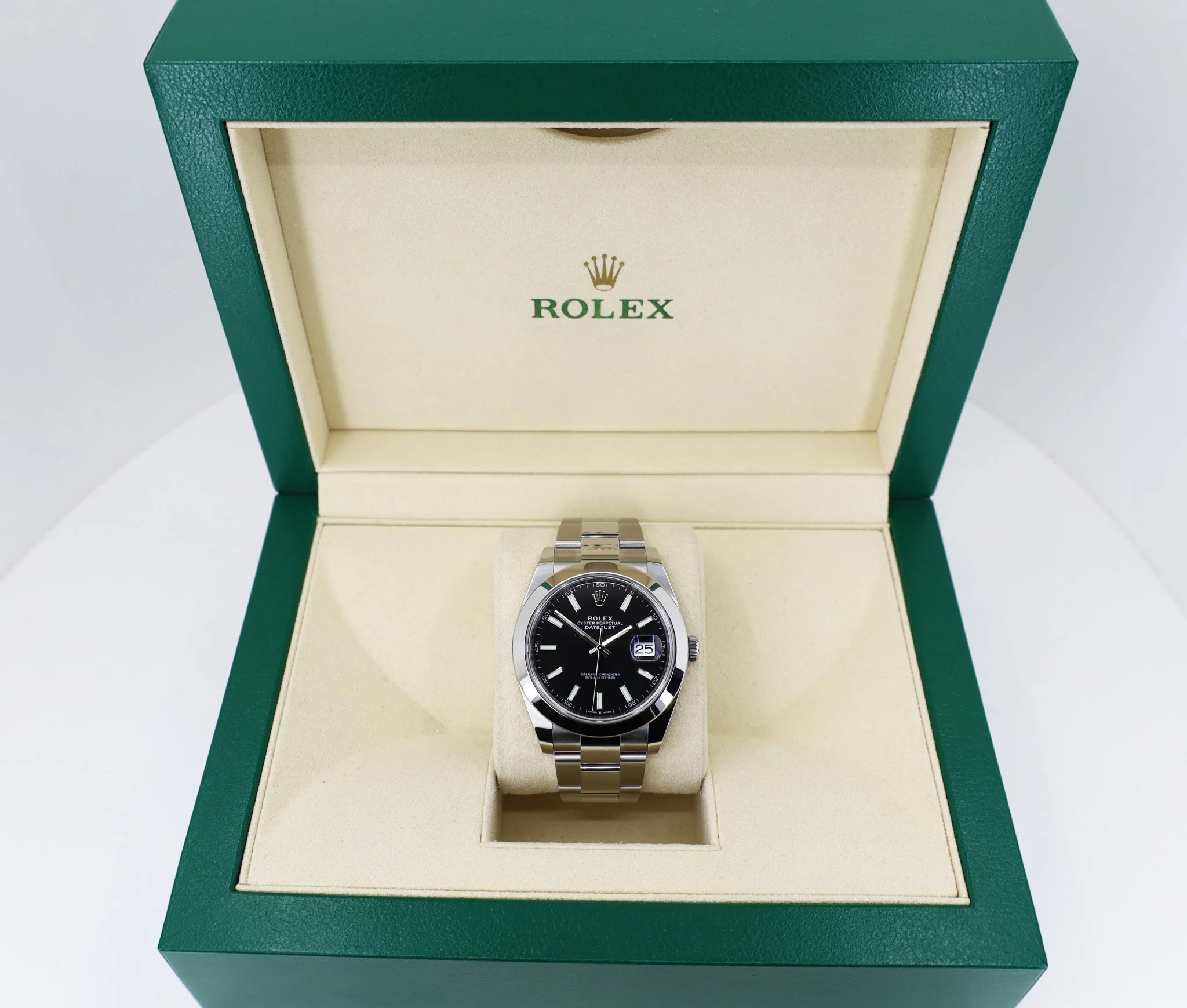 Rolex Datejust 41 Stainless Steel Black Index Dial Smooth Bezel Oyster Bracelet 126300 - - Image 4