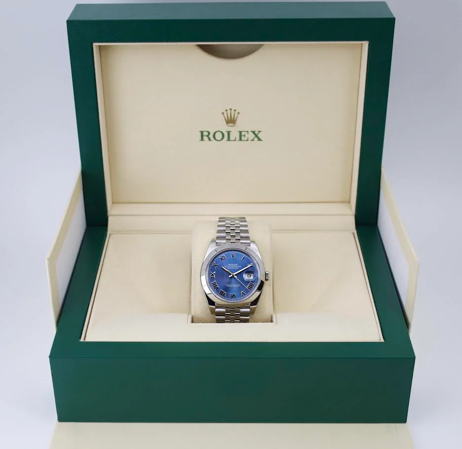 Rolex Datejust 41 Stainless Steel Blue Roman Dial Smooth Bezel Jubilee Bracelet 126300 - - Image 4