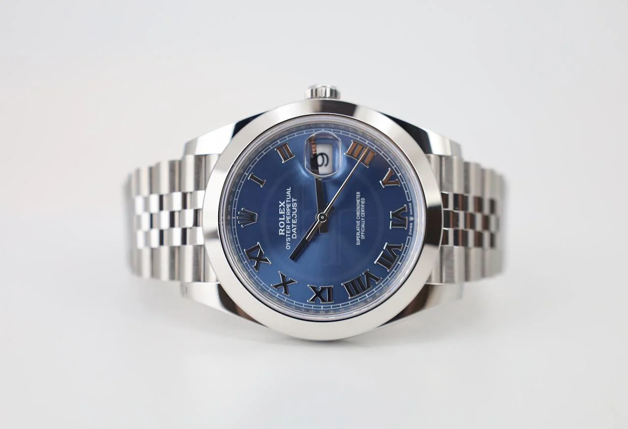 Rolex Datejust 41 Stainless Steel Blue Roman Dial Smooth Bezel Jubilee Bracelet 126300 - - Image 5