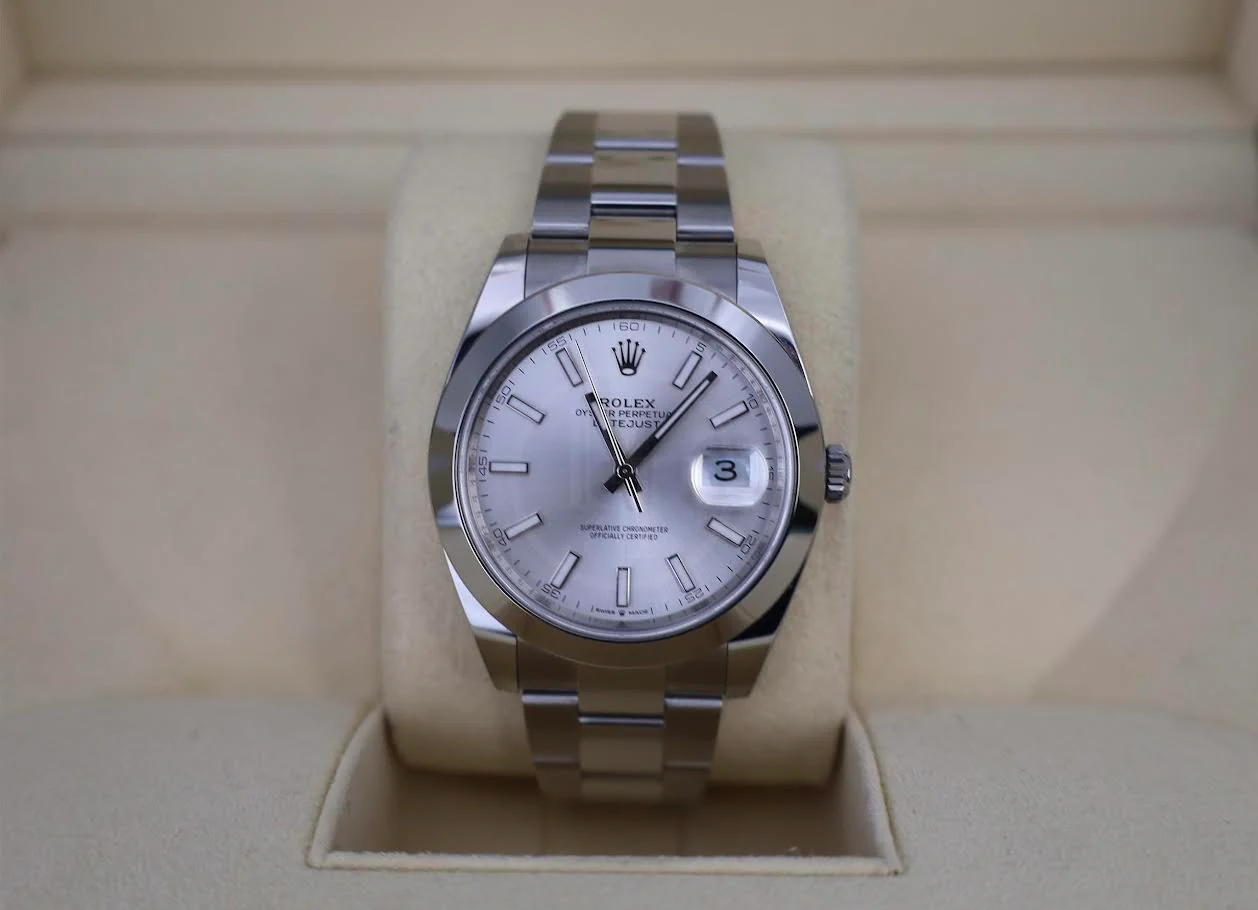 Rolex Datejust 41 Stainless Steel Silver Index Dial Smooth Bezel Oyster Bracelet 126300 - - Image 3