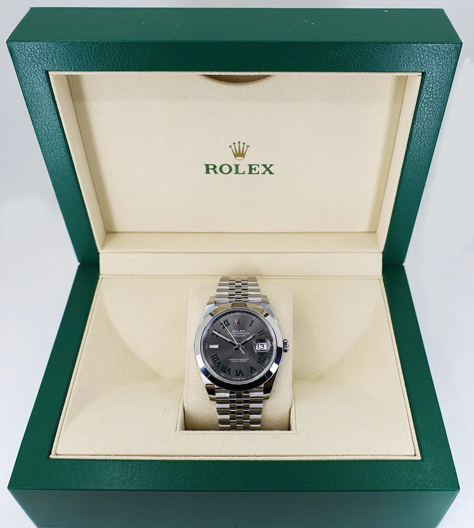 Rolex Datejust 41 Stainless Steel Slate Roman Dial Smooth Bezel Jubilee Bracelet 126300 - - Image 3
