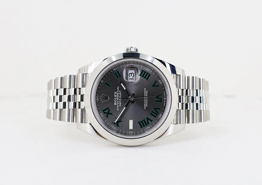 Rolex Datejust 41 Stainless Steel Slate Roman Dial Smooth Bezel Jubilee Bracelet 126300 - - Image 4
