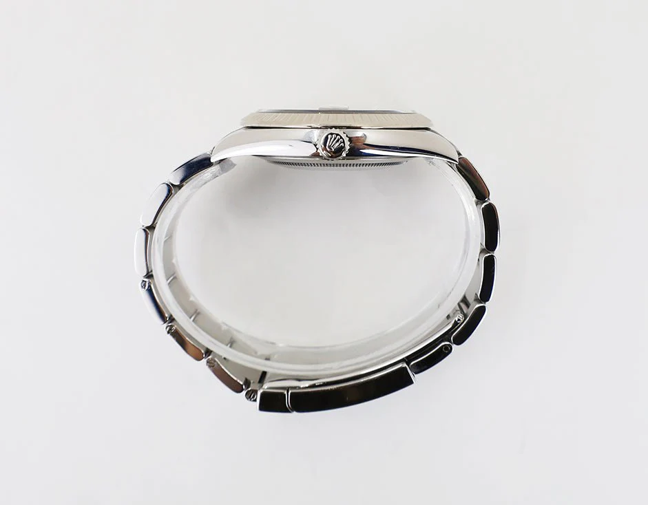 Rolex Datejust 41 White Gold/Steel Black Diamond Dial Fluted Bezel Oyster Bracelet 126334 - - Image 6
