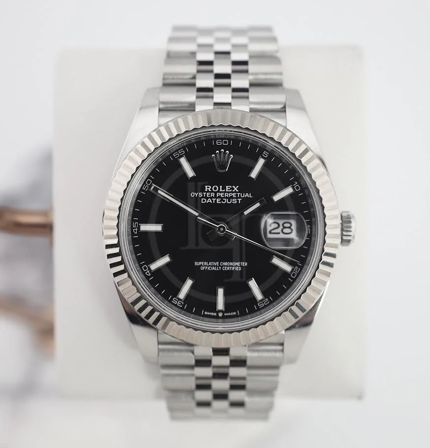 Rolex Datejust 41 White Gold/Steel Black Index Dial Fluted Bezel Jubilee Bracelet 126334 - - Image 2