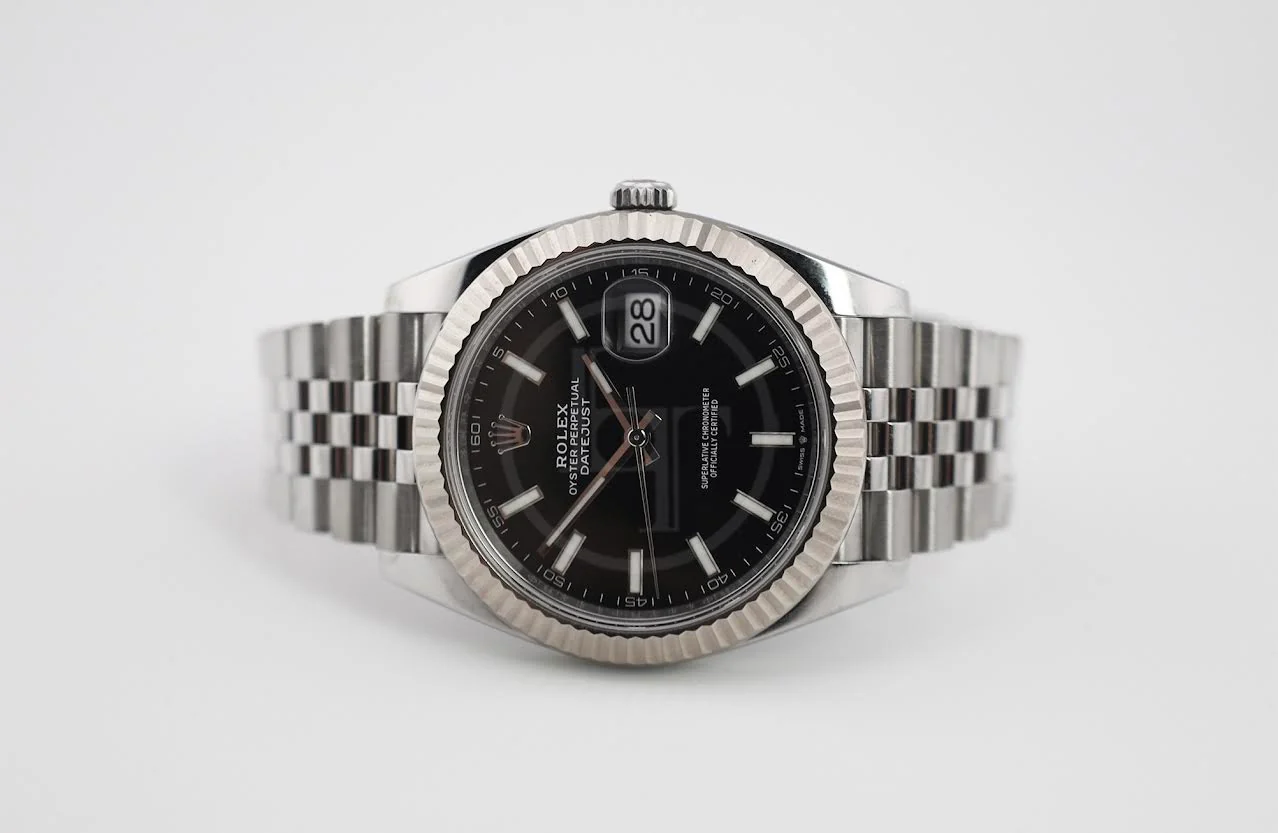 Rolex Datejust 41 White Gold/Steel Black Index Dial Fluted Bezel Jubilee Bracelet 126334 - - Image 5