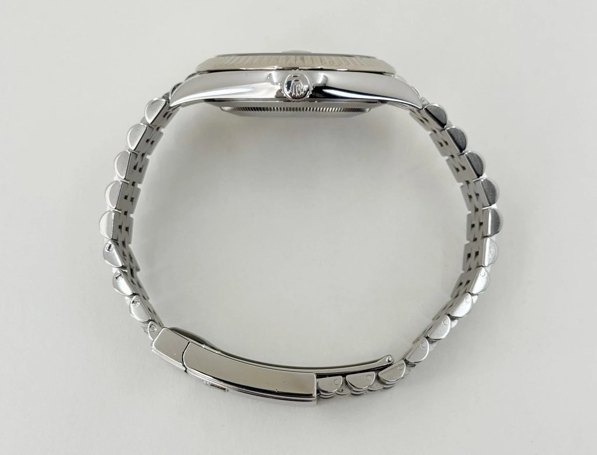 Rolex Datejust 41 White Gold/Steel Blue Diamond Dial Fluted Bezel Jubilee Bracelet 126334 - - Image 7