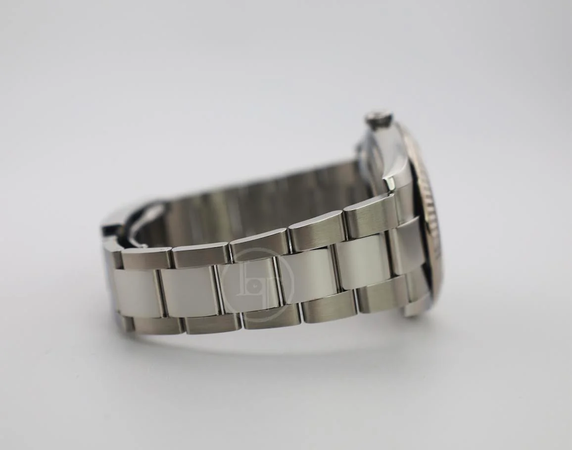 Rolex Datejust 41 White Gold/Steel Dark Rhodium Diamond Dial Fluted Bezel Oyster Bracelet 126334 - - Image 6