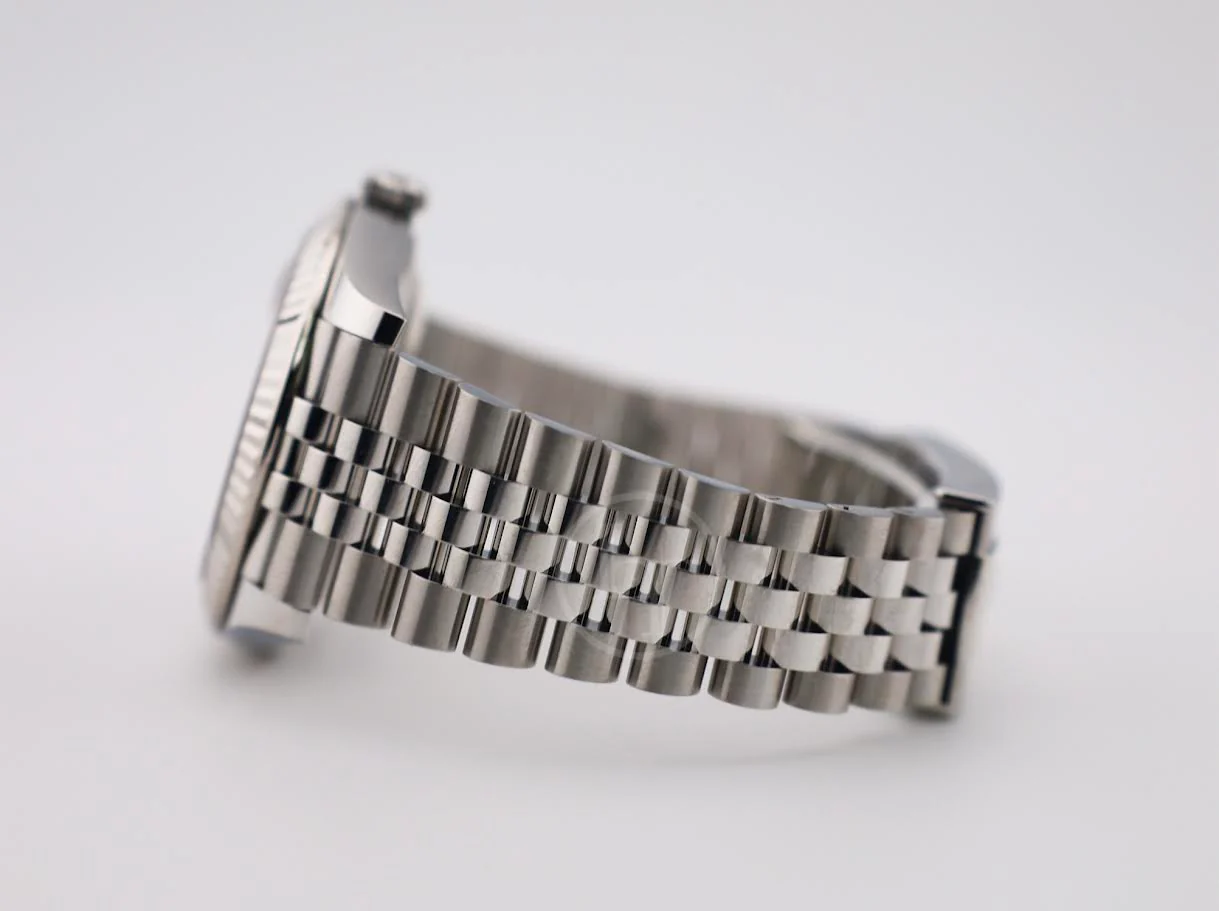 Rolex Datejust 41 White Gold/Steel Dark Rhodium Index Dial Fluted Bezel Jubilee Bracelet 126334 - - Image 6