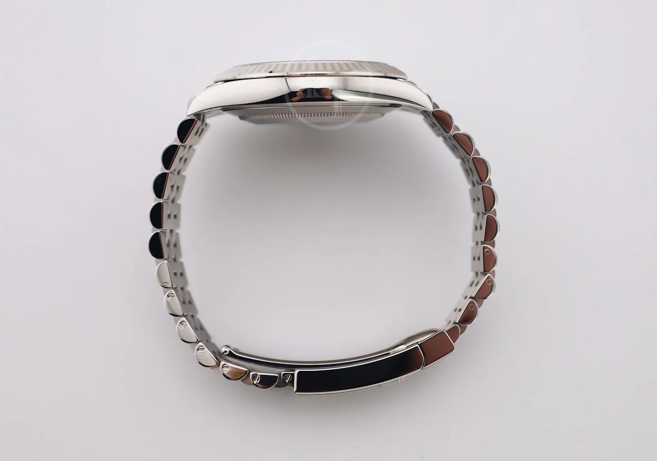 Rolex Datejust 41 White Gold/Steel Dark Rhodium Index Dial Fluted Bezel Jubilee Bracelet 126334 - - Image 8